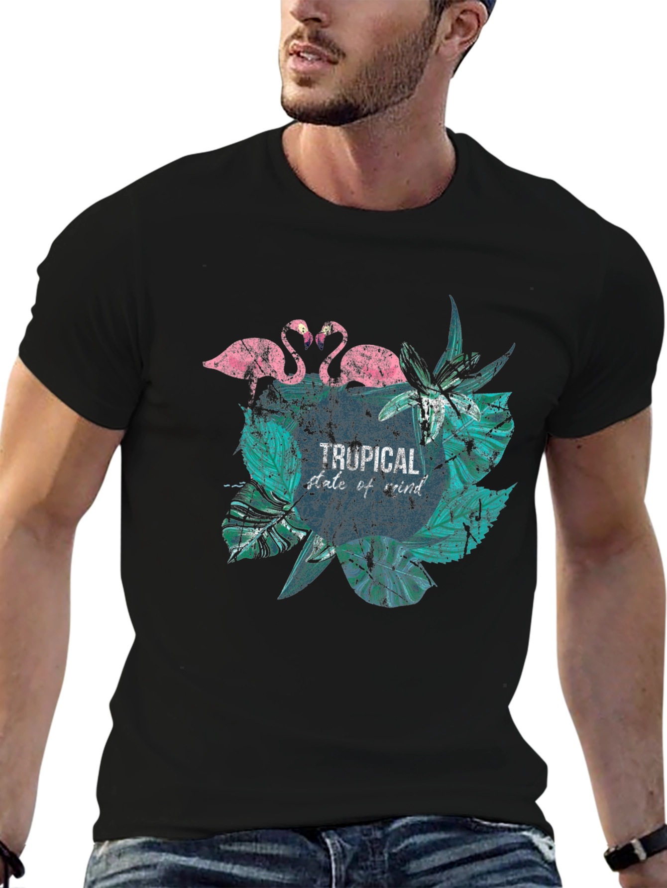 Black Tropical State of Mind Graphic Tee view 6