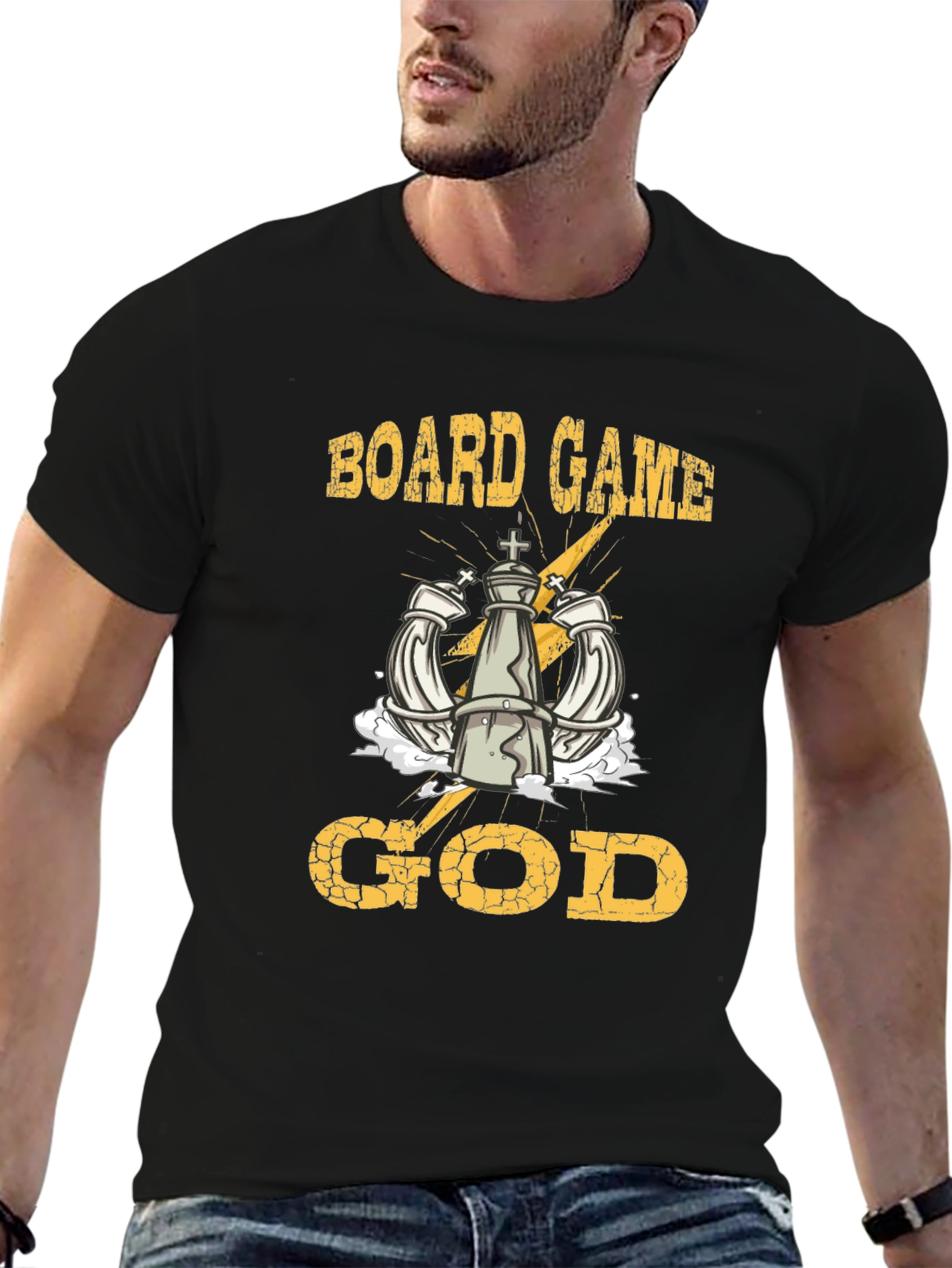 Black Board Game God Black Graphic Tee view 6