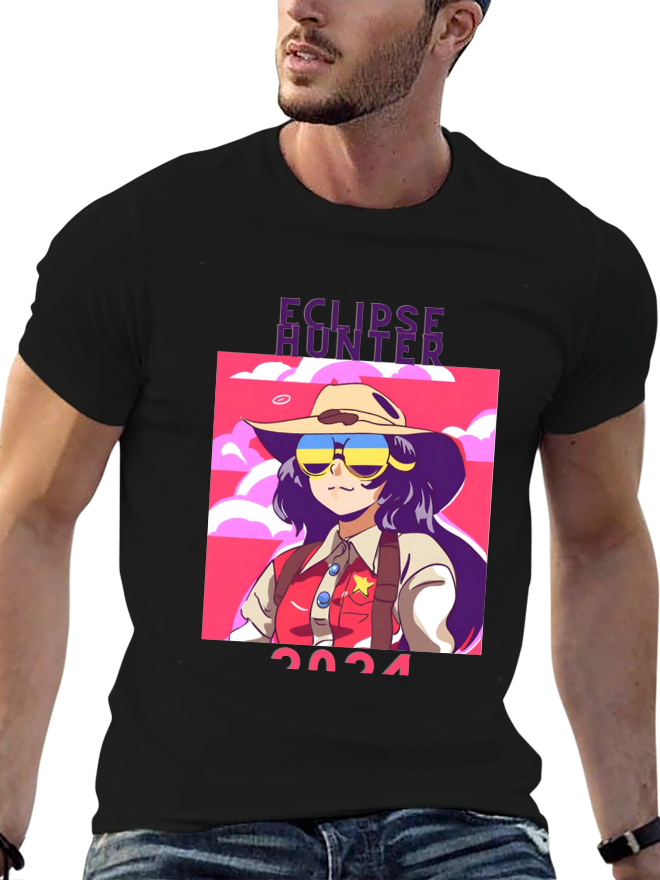 Black Eclipse Hunter 2024 Graphic T-Shirt view 6