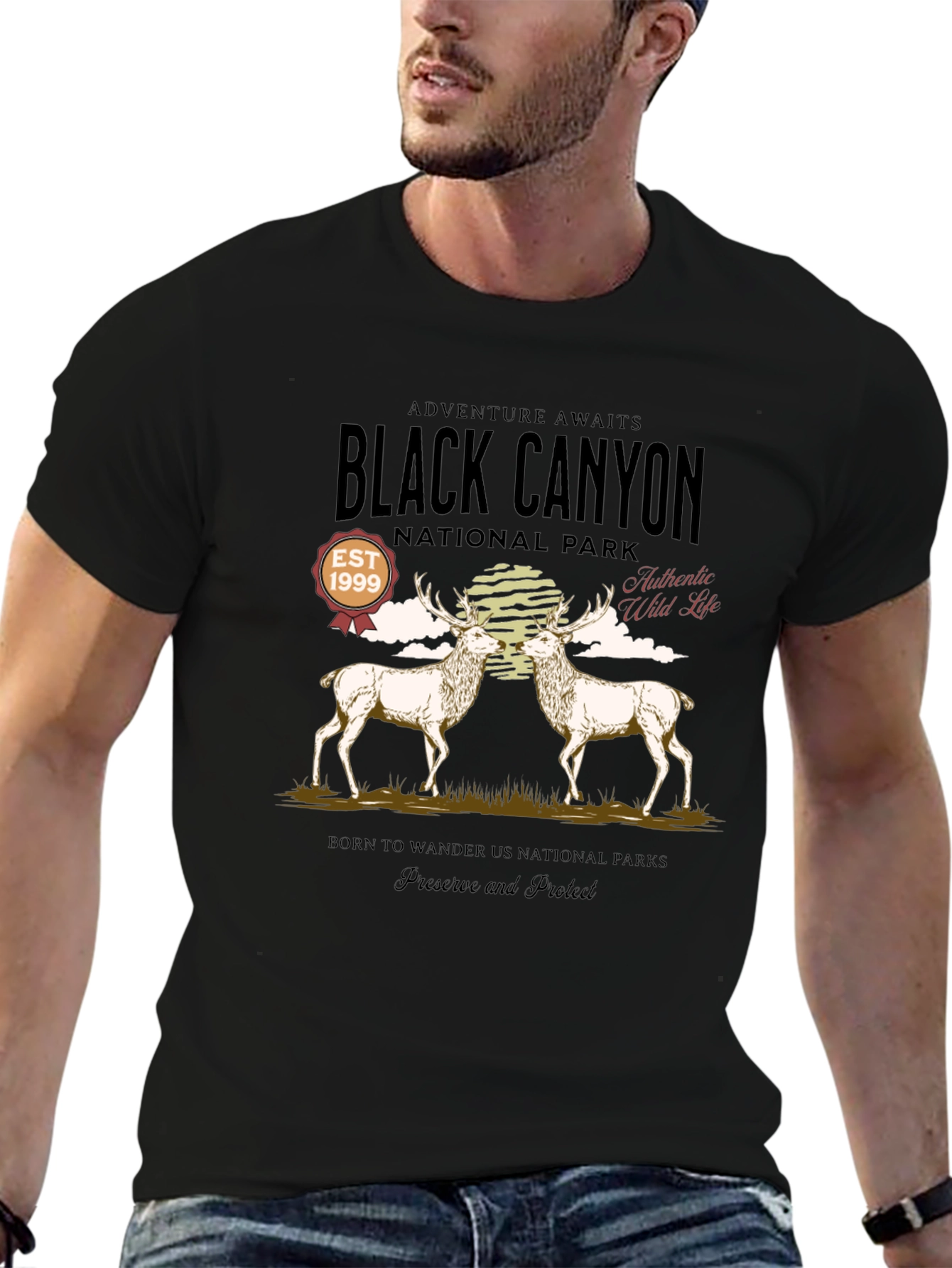 Black Black Canyon National Park Deer Graphic Tee view 6