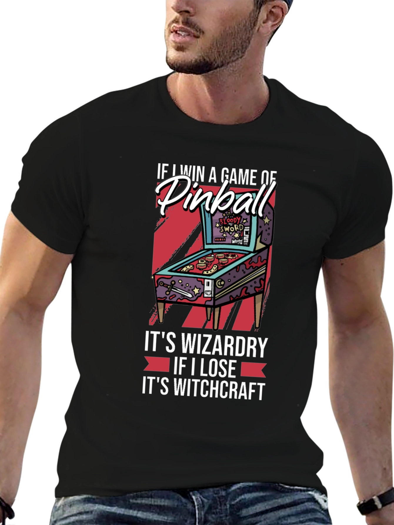 Black Pinball Wizardry Graphic Tee view 6