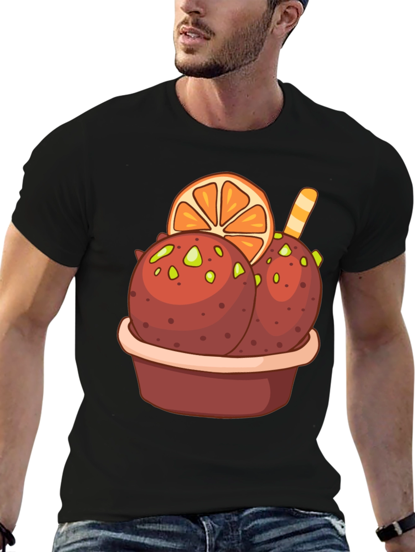 Black Ice Cream Dessert Graphic Tee view 6