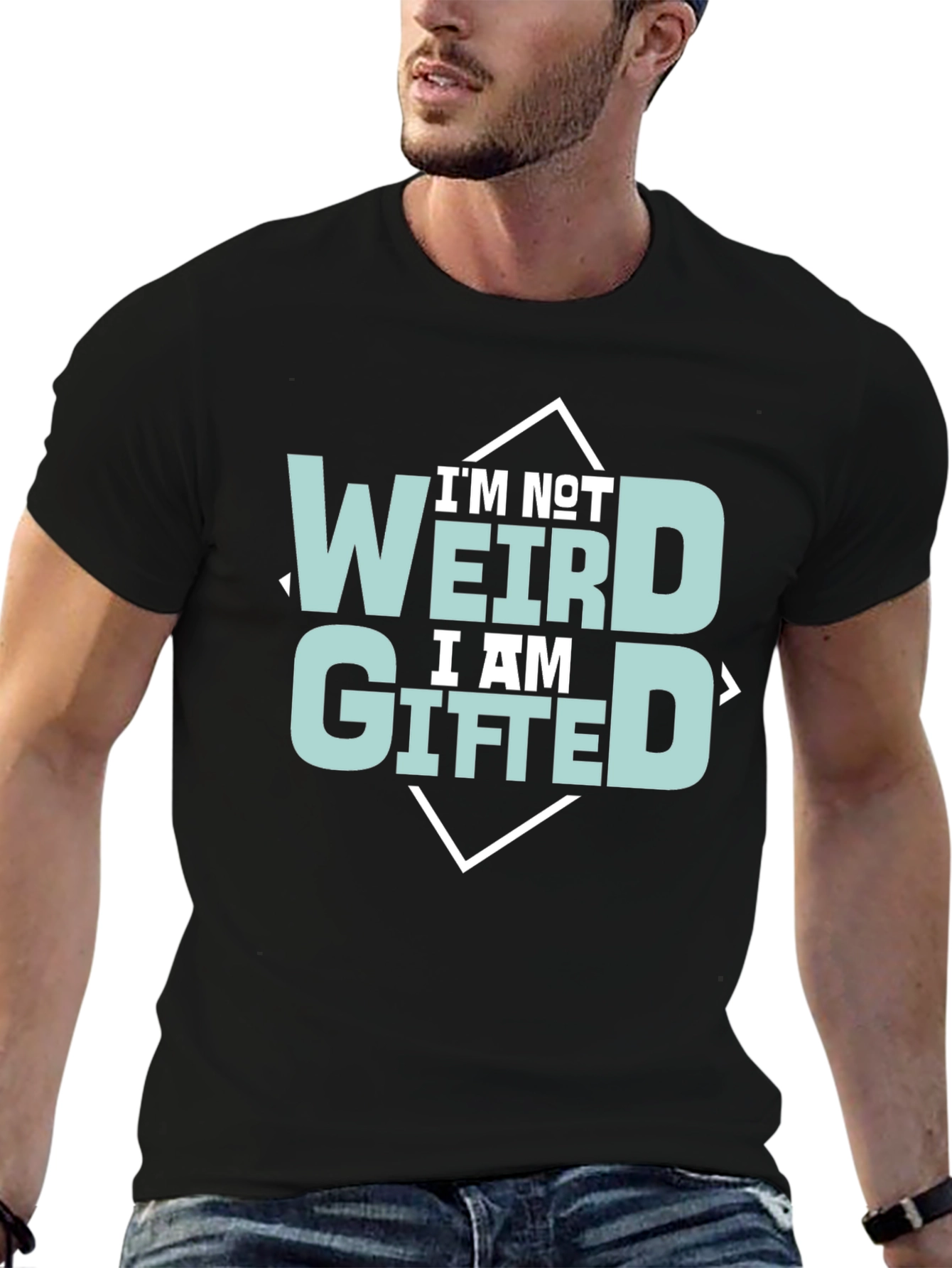 Black I'm Not Weird, I'm Gifted Tee view 6