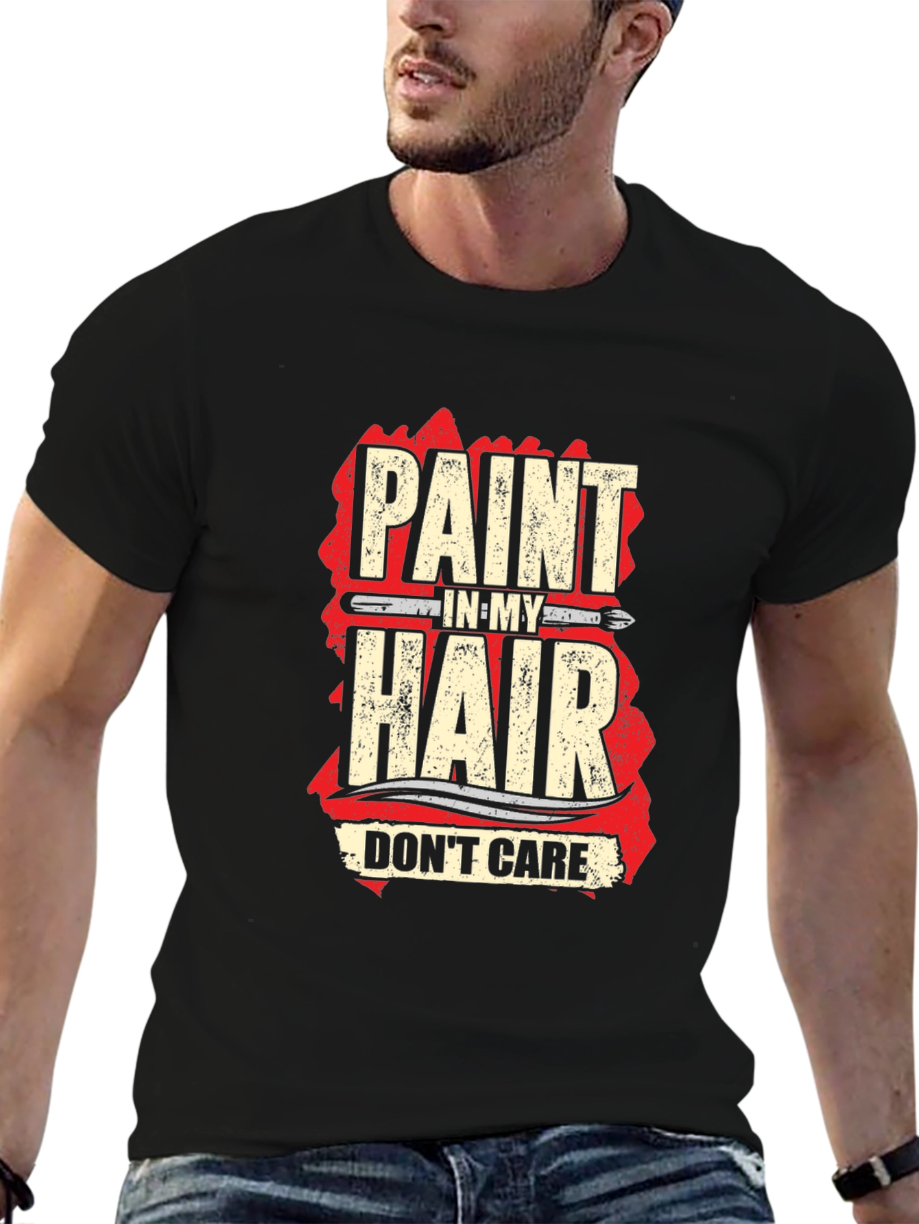 Black Paint in My Hair, Don't Care T-Shirt view 6
