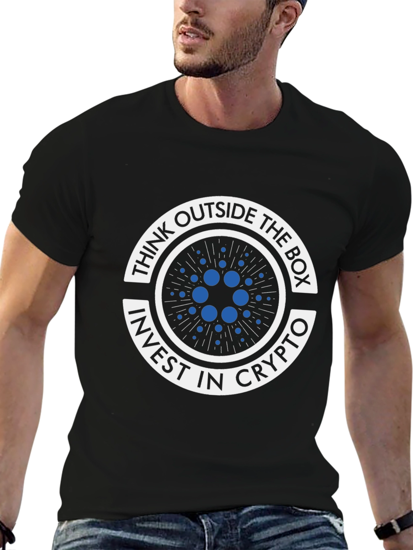 Black Think Outside the Box Crypto T-Shirt view 6