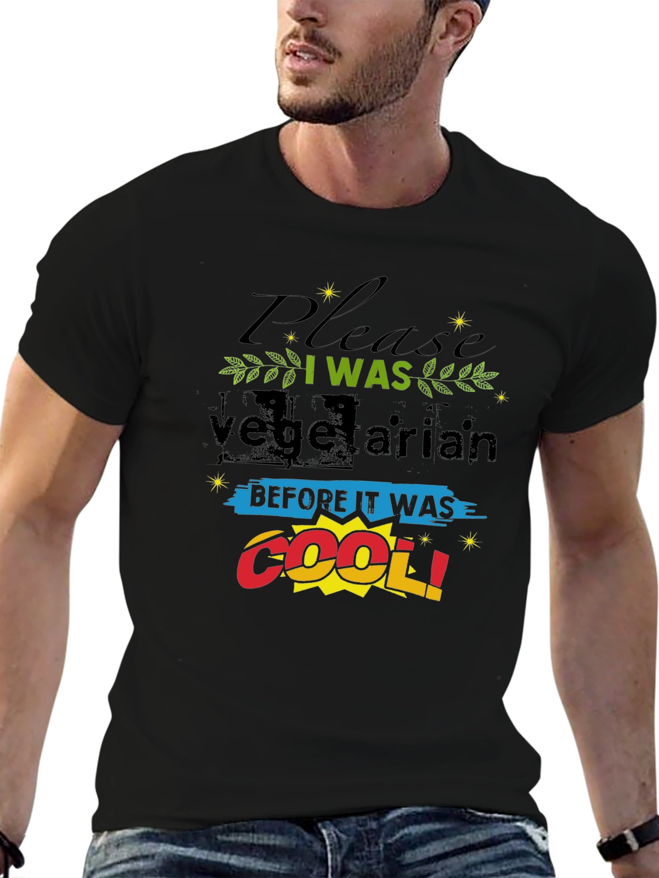Black Vegetarian Before It Was Cool Graphic Tee view 6