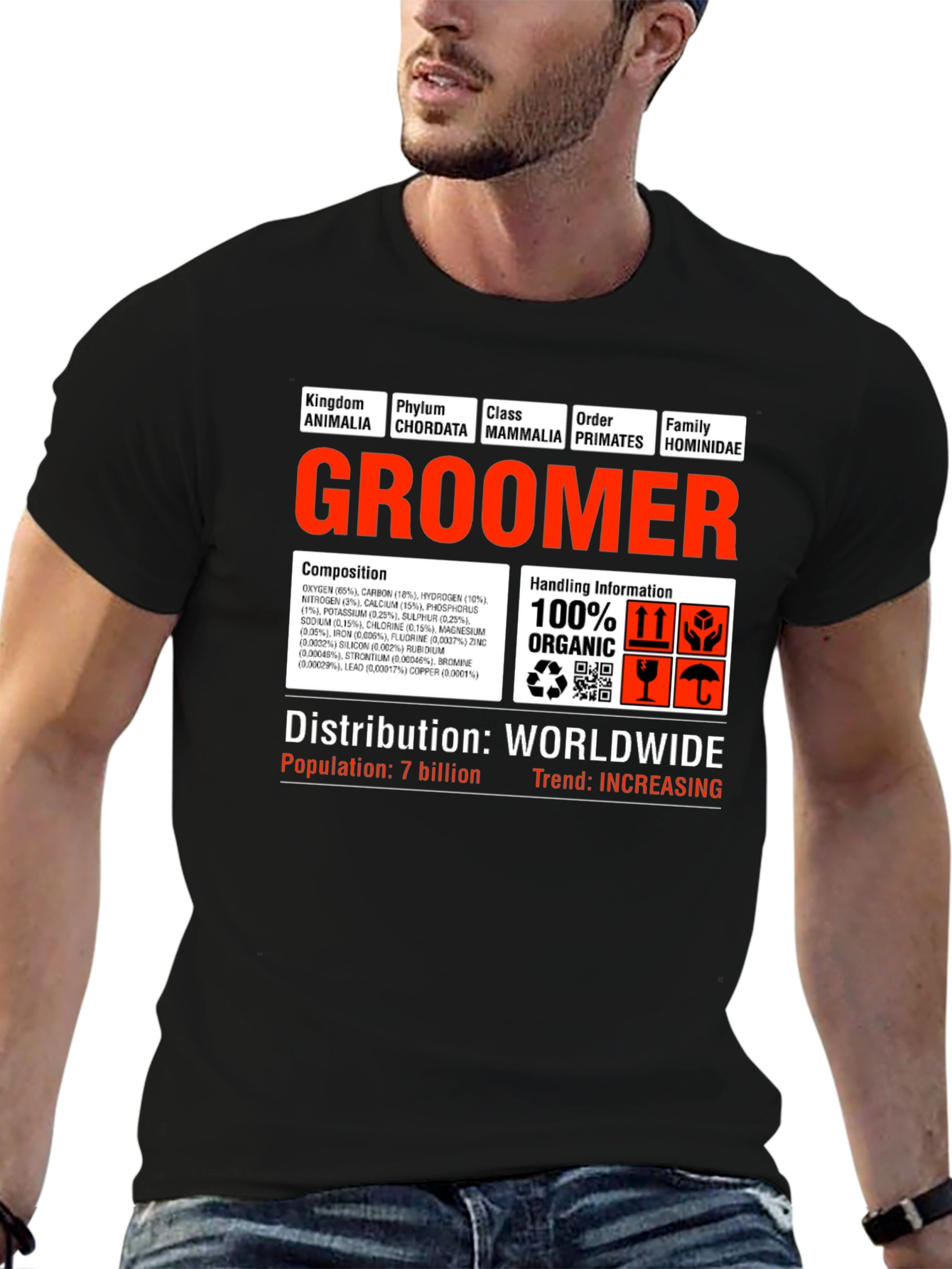 Black Groomer T-Shirt - 100% Organic view 6