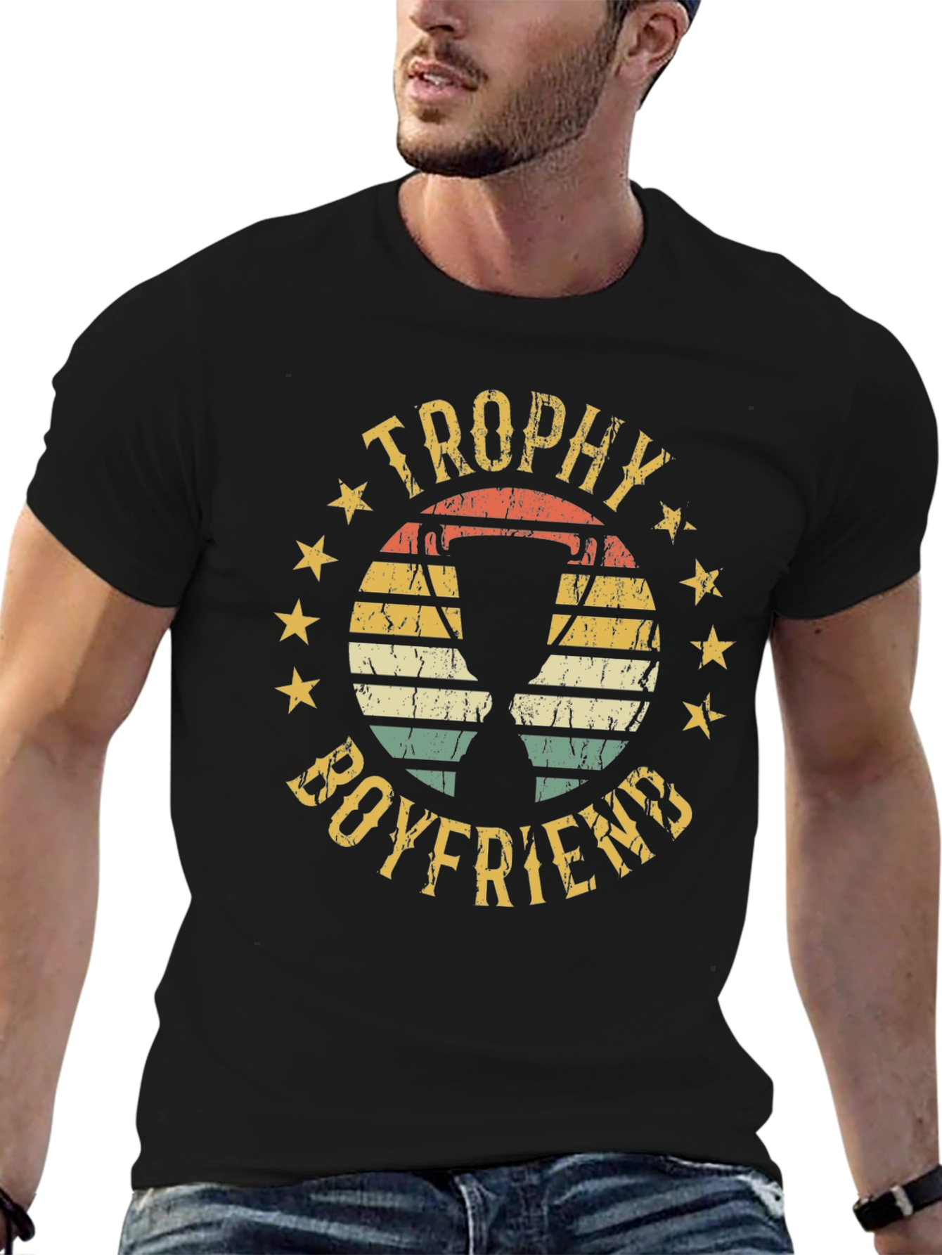 Black Trophy Boyfriend Retro Graphic Tee view 6