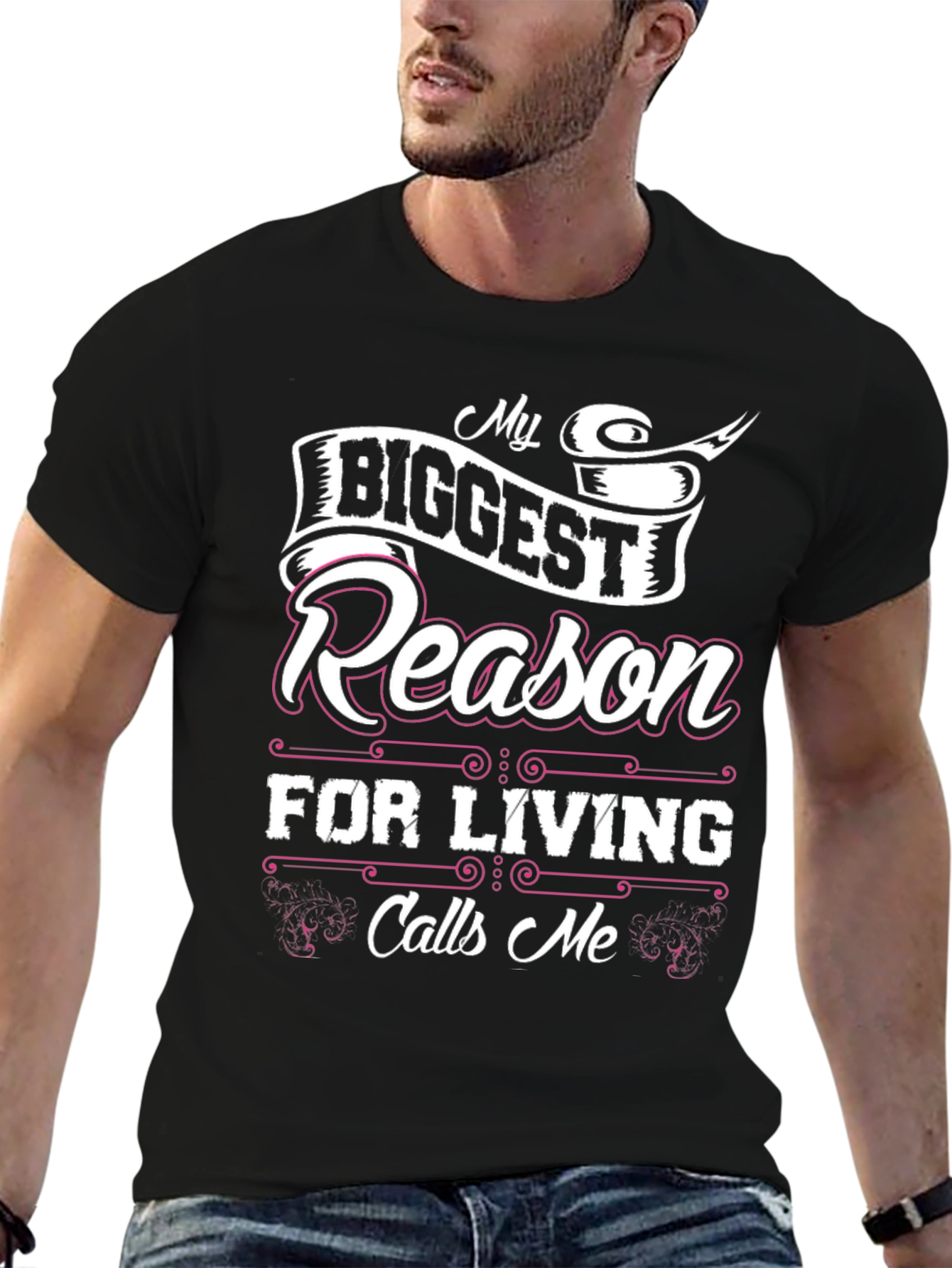 Black My Biggest Reason For Living Graphic T-Shirt view 6