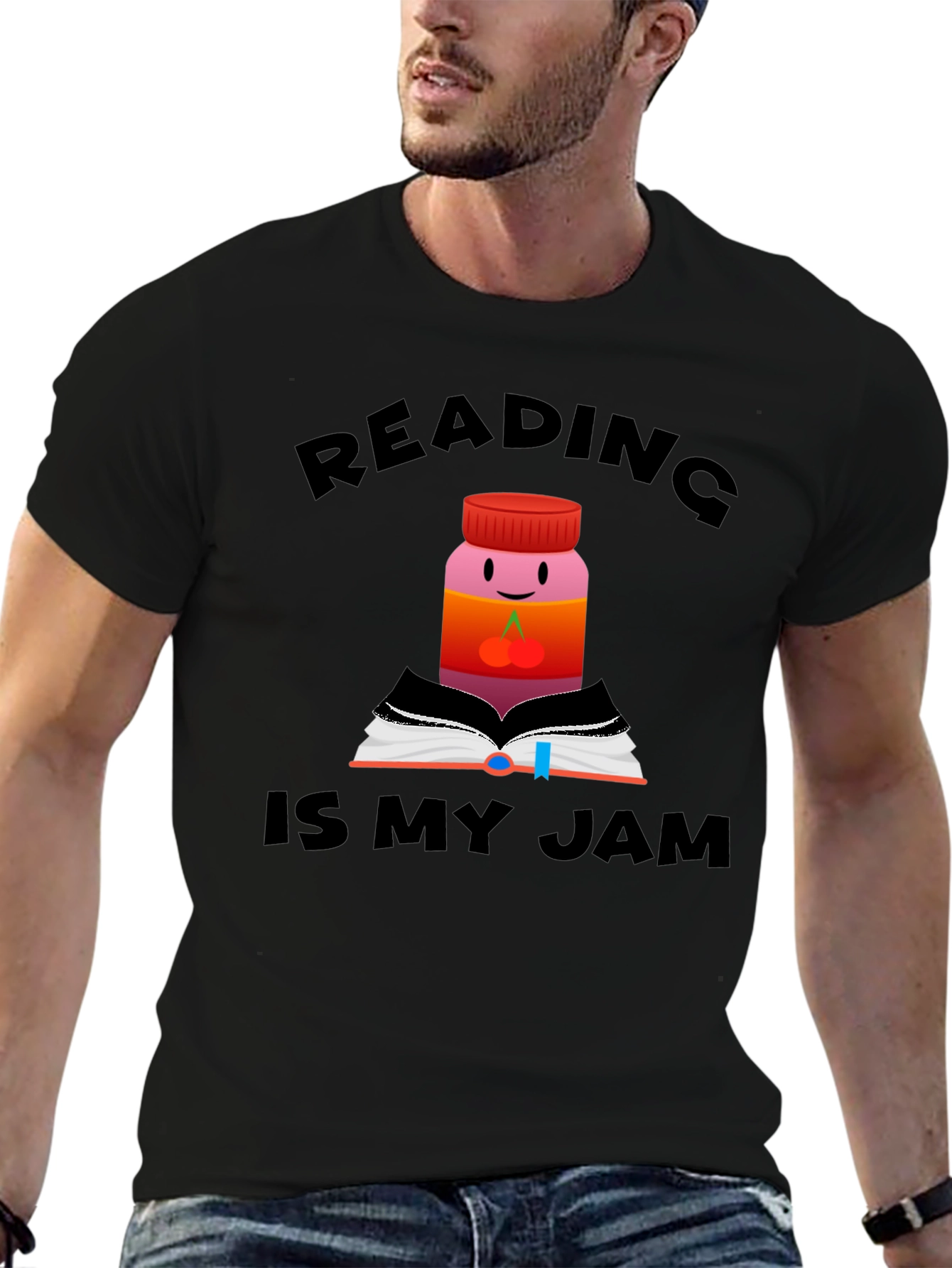 Black Reading is My Jam Funny T-Shirt view 6