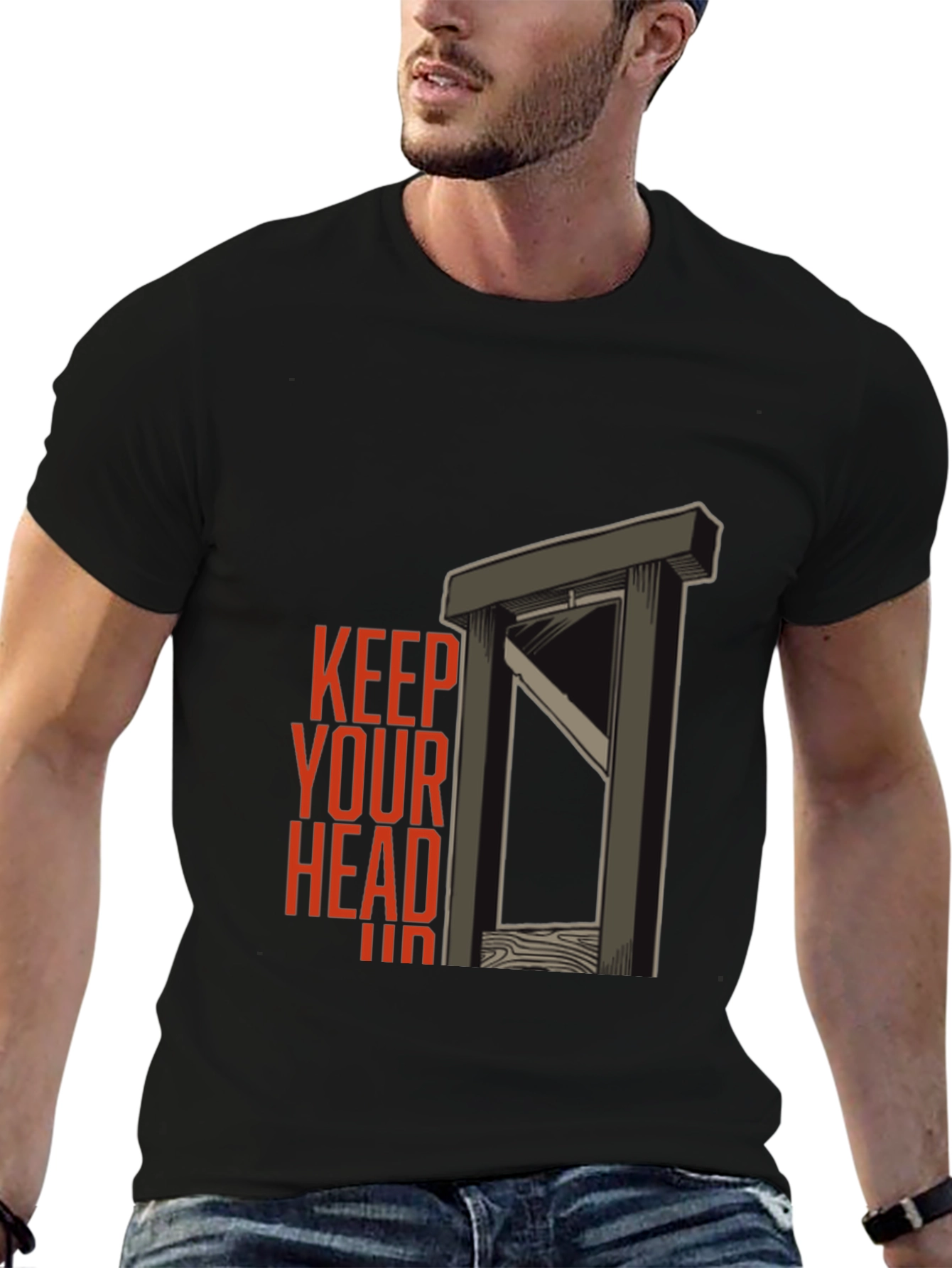 Black Keep Your Head Shirt - Dark Humor Graphic Tee view 6