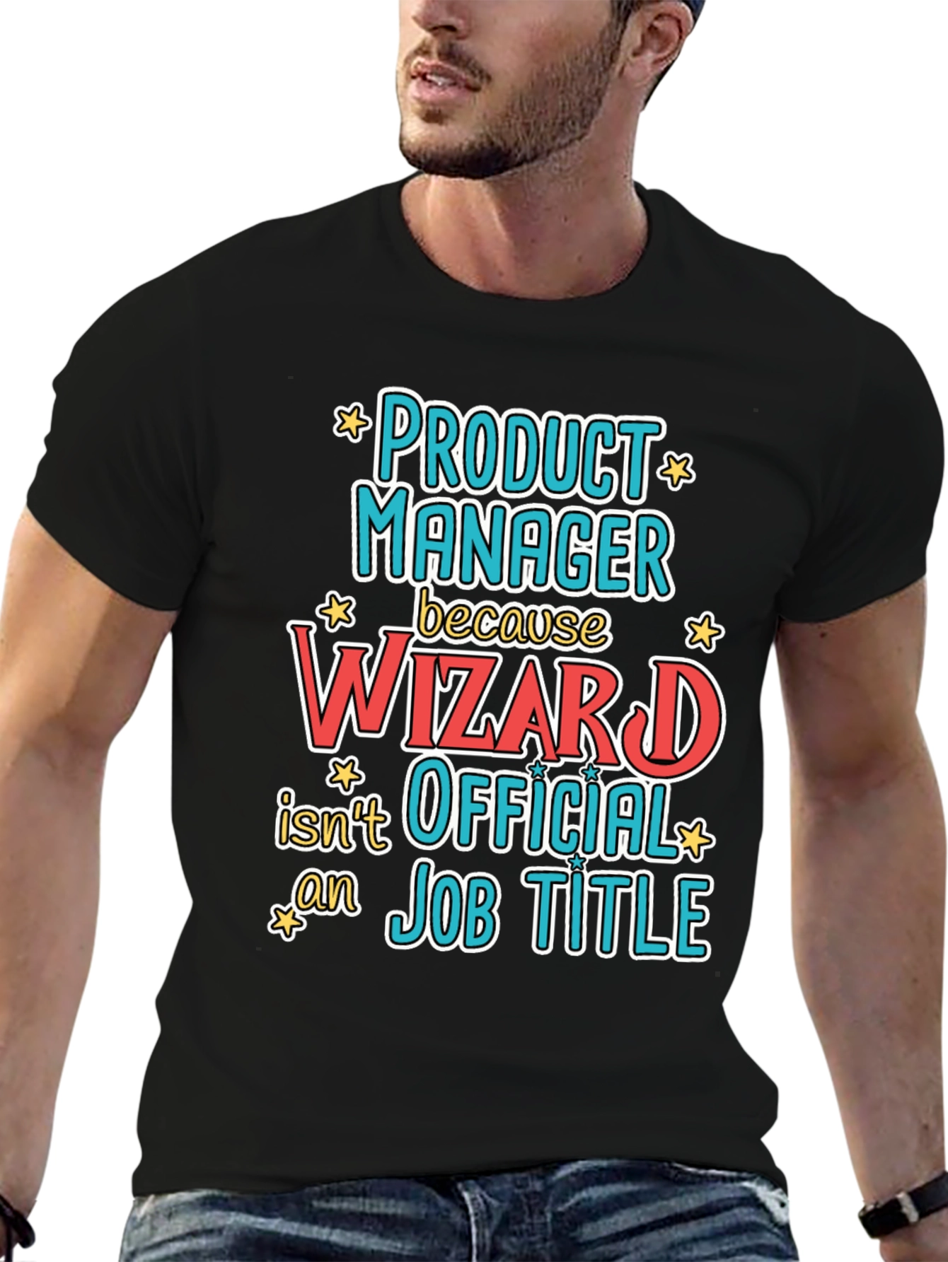 Black Product Manager Wizard Graphic Tee view 6