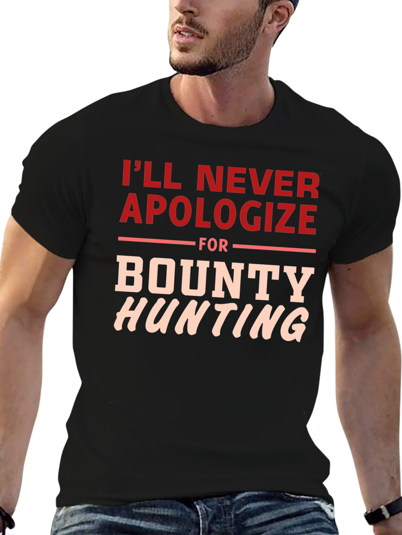 Black Bounty Hunting Graphic T-Shirt - Bold Statement Tee view 6