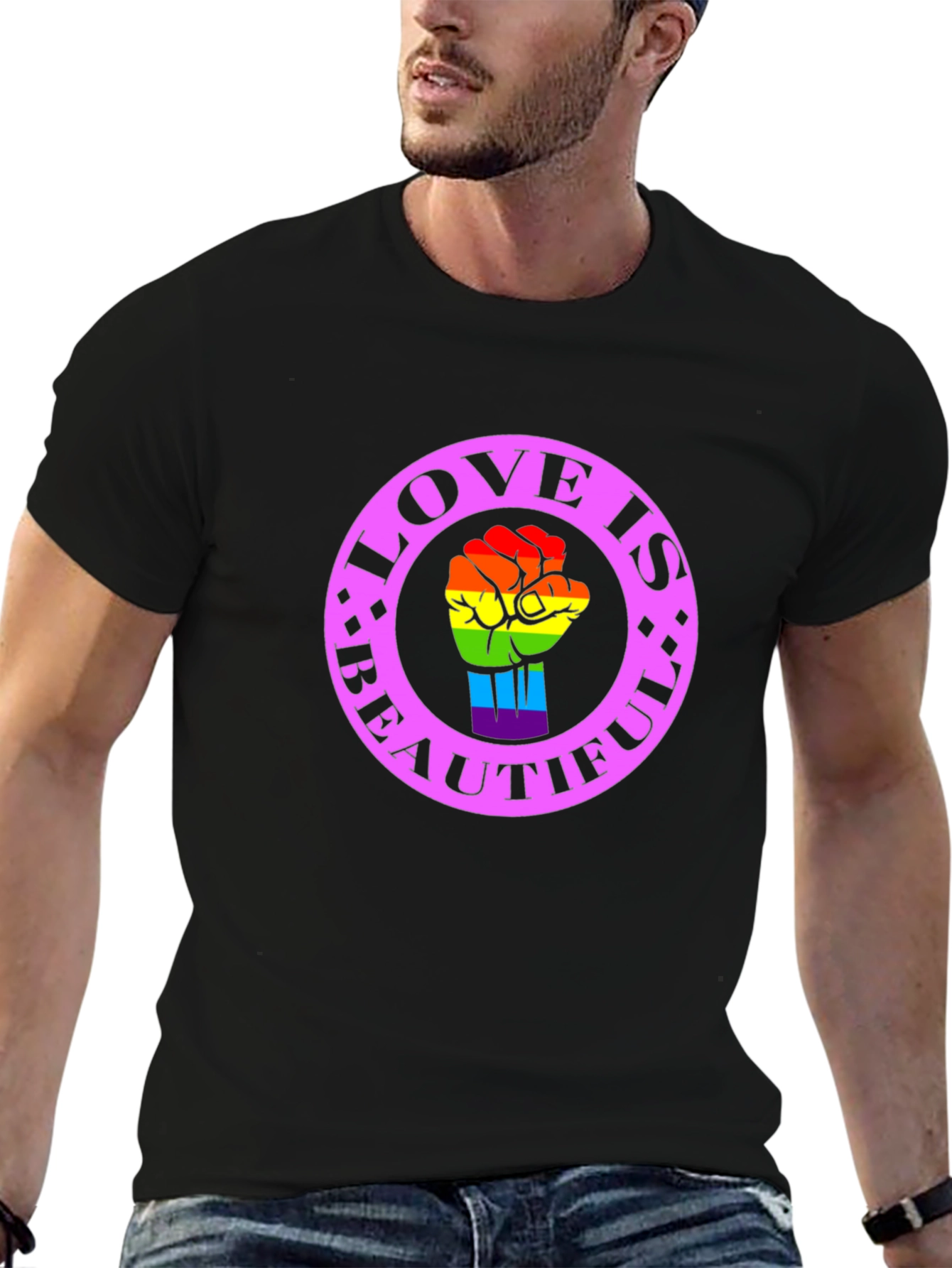 Black Love Is Beautiful Pride T-Shirt view 6