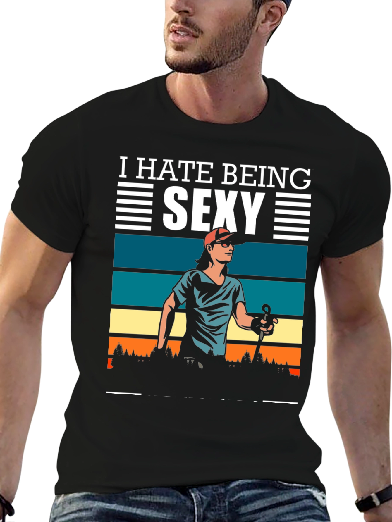 Black I Hate Being Sexy T-Shirt view 6