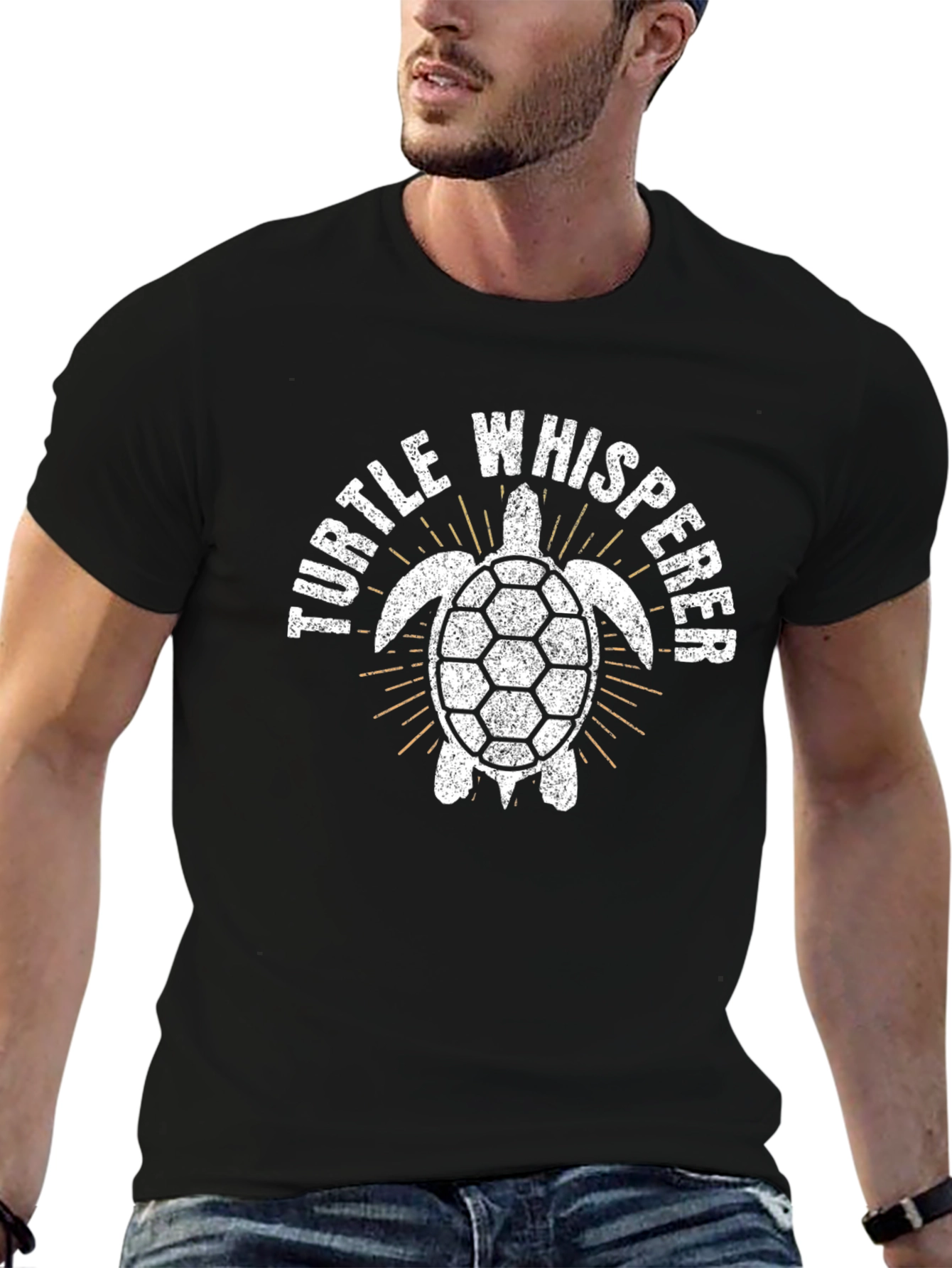 Black Turtle Whisperer T-Shirt - Novelty Graphic Tee view 6