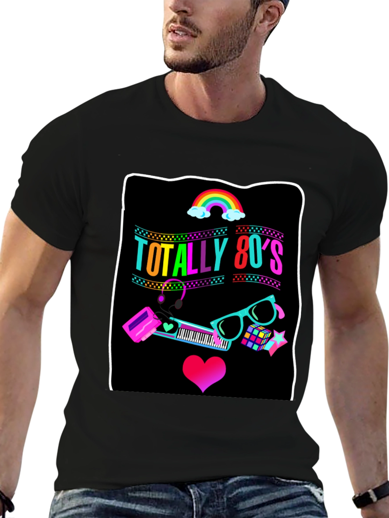 Black Totally 80's Retro T-Shirt view 6