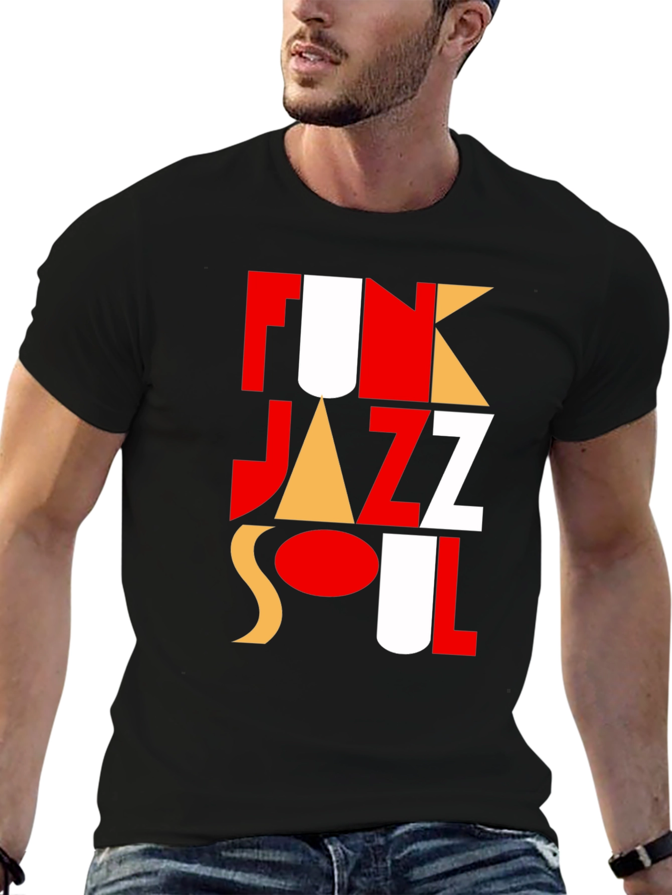 Black Funky Jazz Soul T-Shirt - Bold Graphic Tee view 6