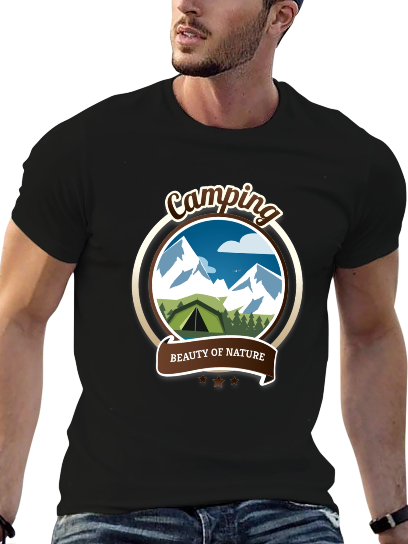 Black Camping Beauty of Nature Graphic Tee view 6