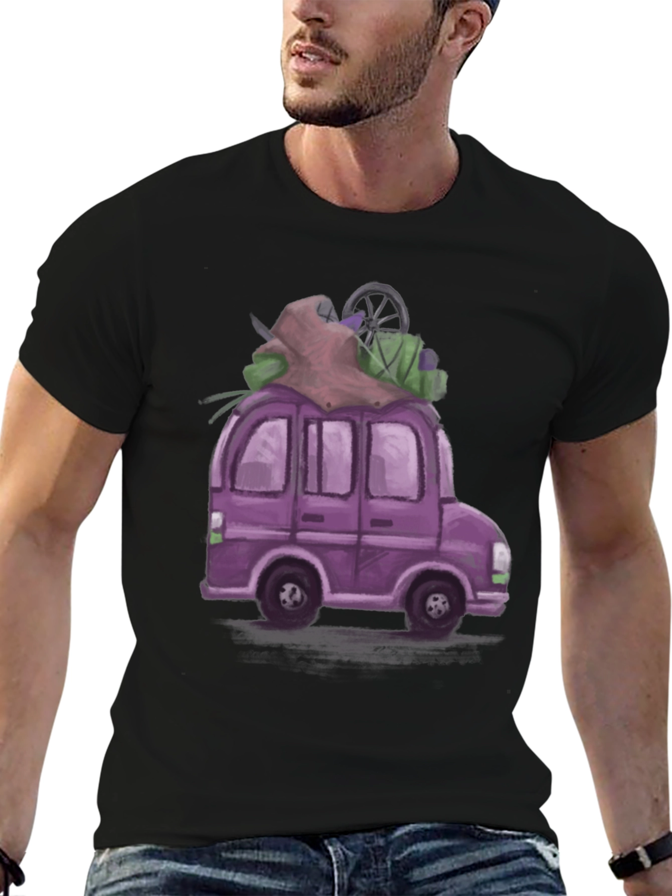 Black Purple Van T-Shirt - Adventure Ready! view 6