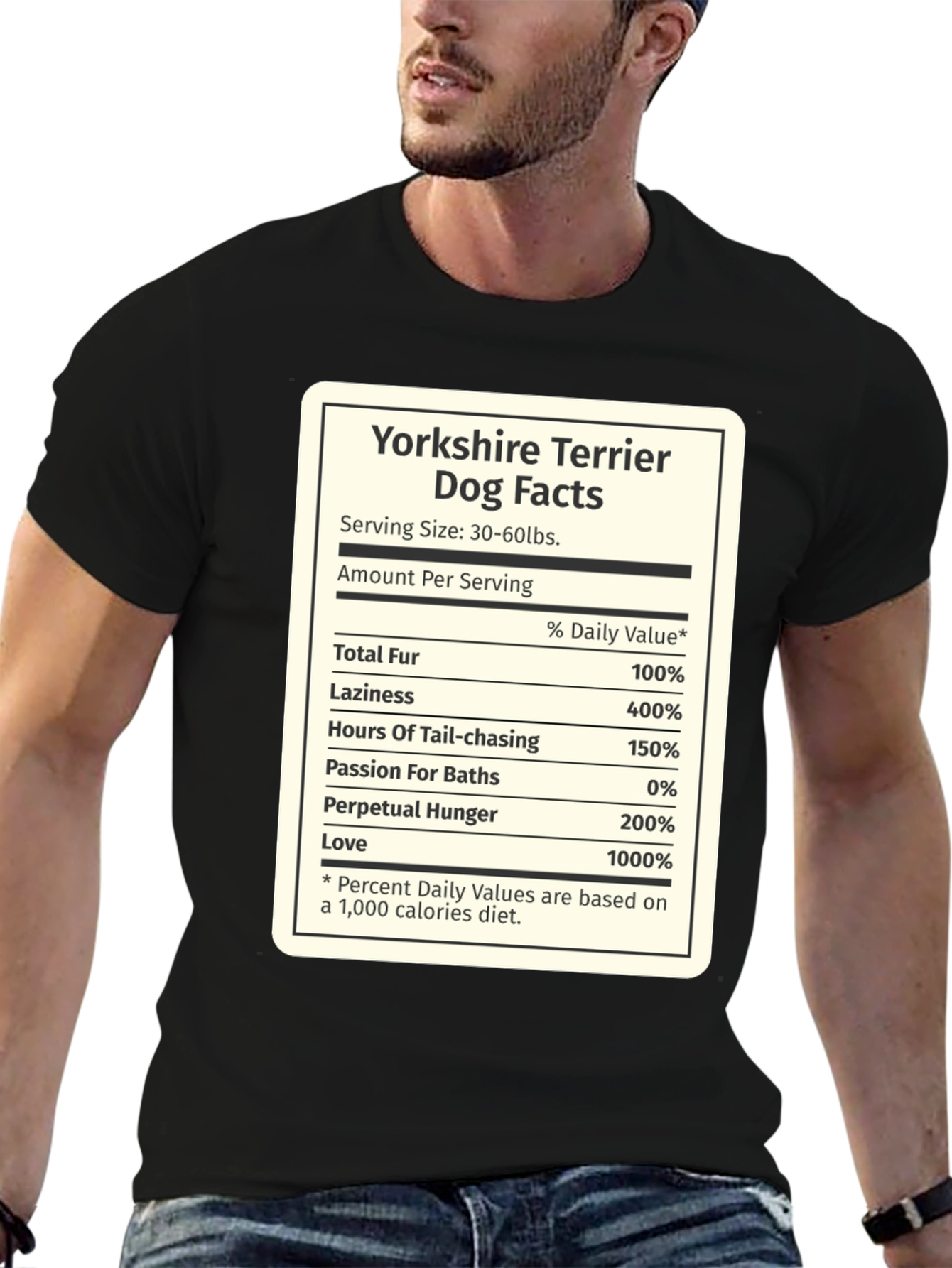 Black Yorkshire Terrier Dog Facts Funny Novelty T-Shirt view 6
