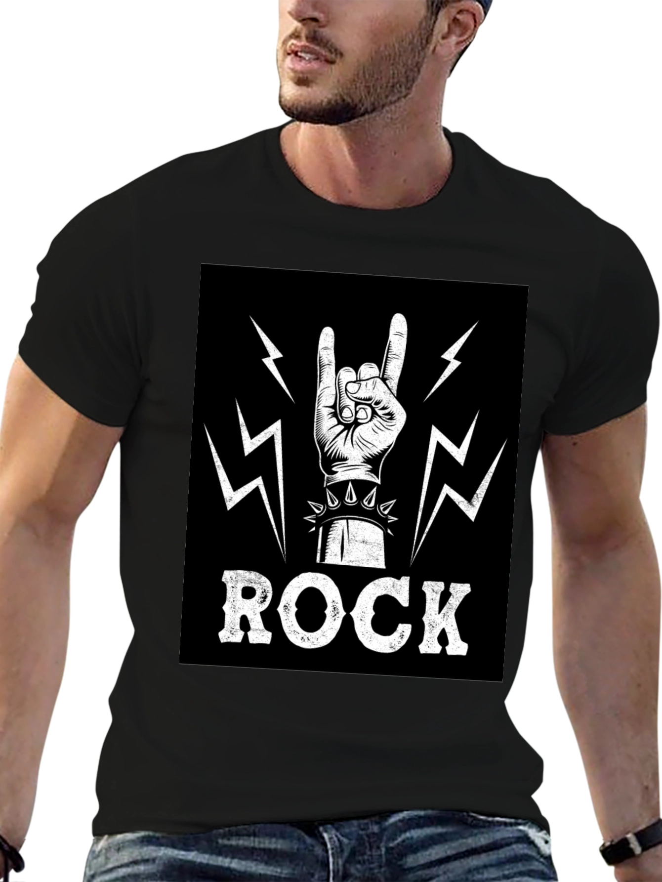 Black Rock On! Graphic Print T-Shirt view 6