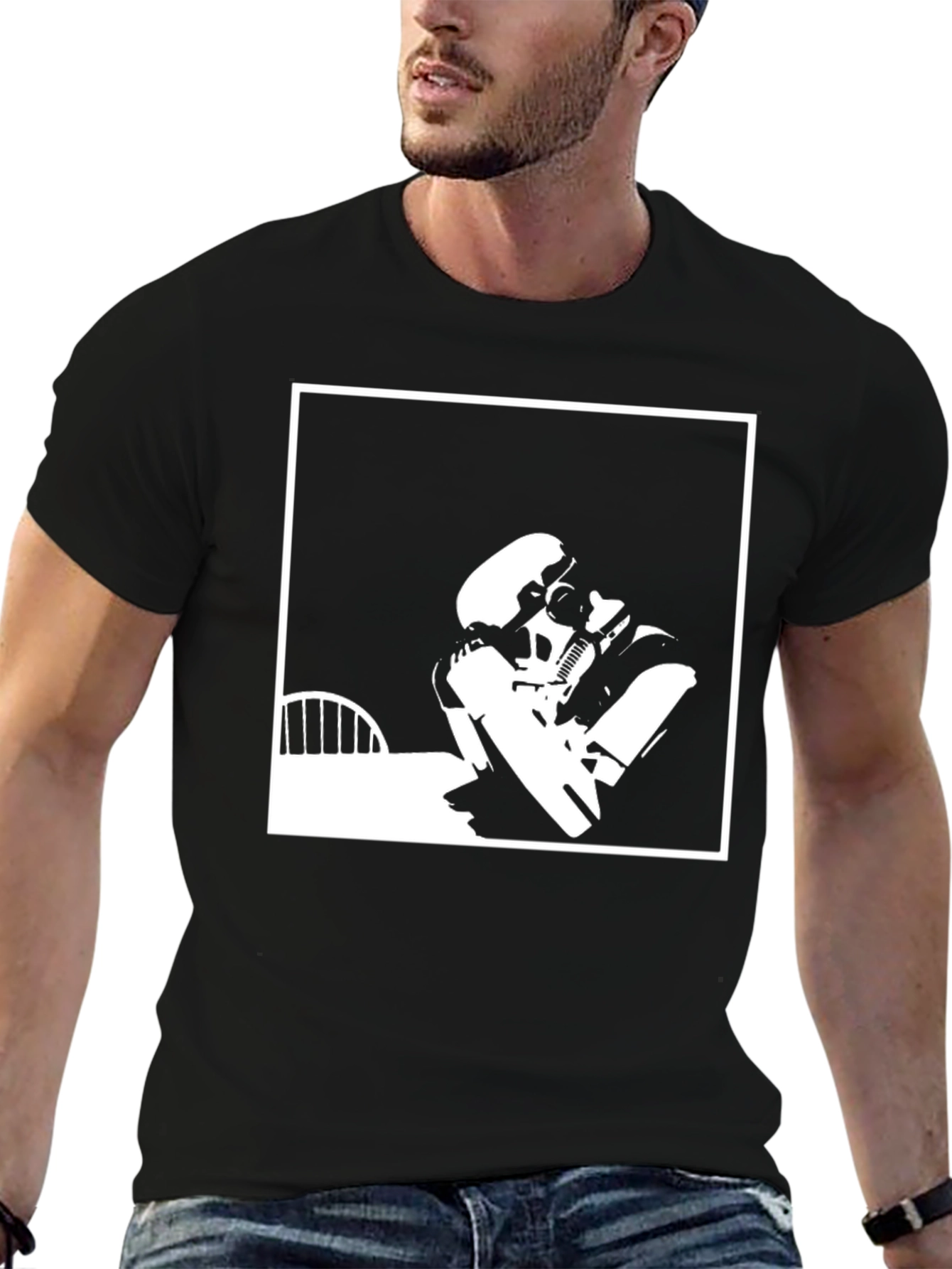 Black Graphic Print Black T-Shirt - Modern Streetwear view 6