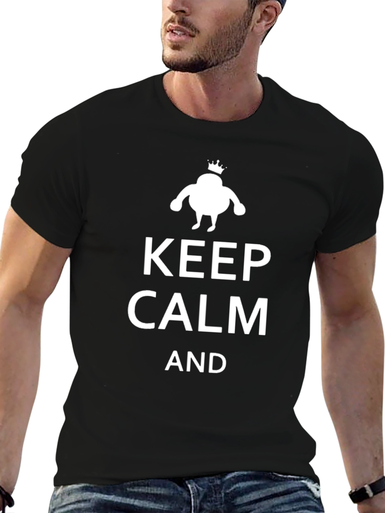 Black Keep Calm King Boo T-Shirt - Black view 6