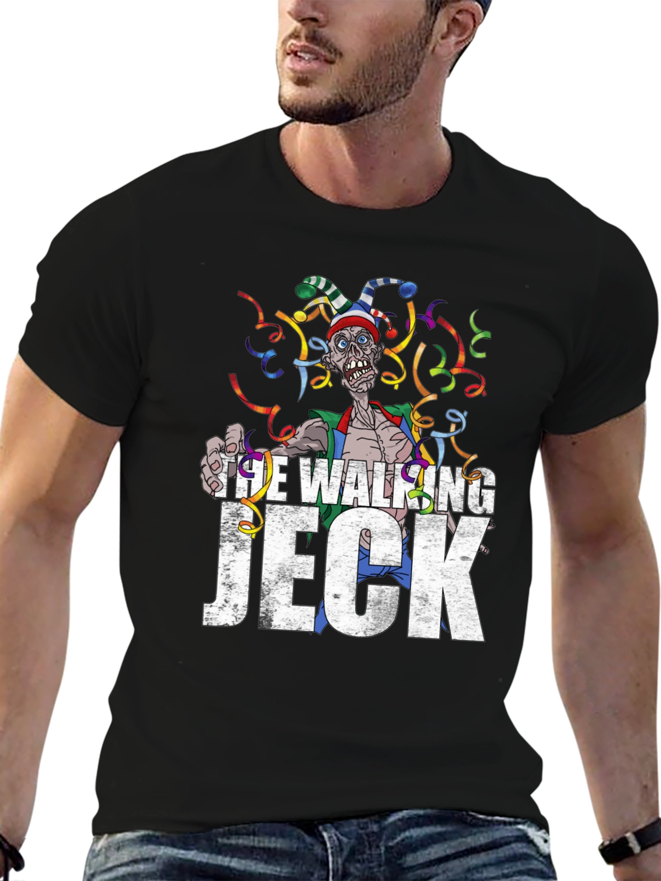 Black Walking Jeck Graphic Tee - Halloween Zombie view 6