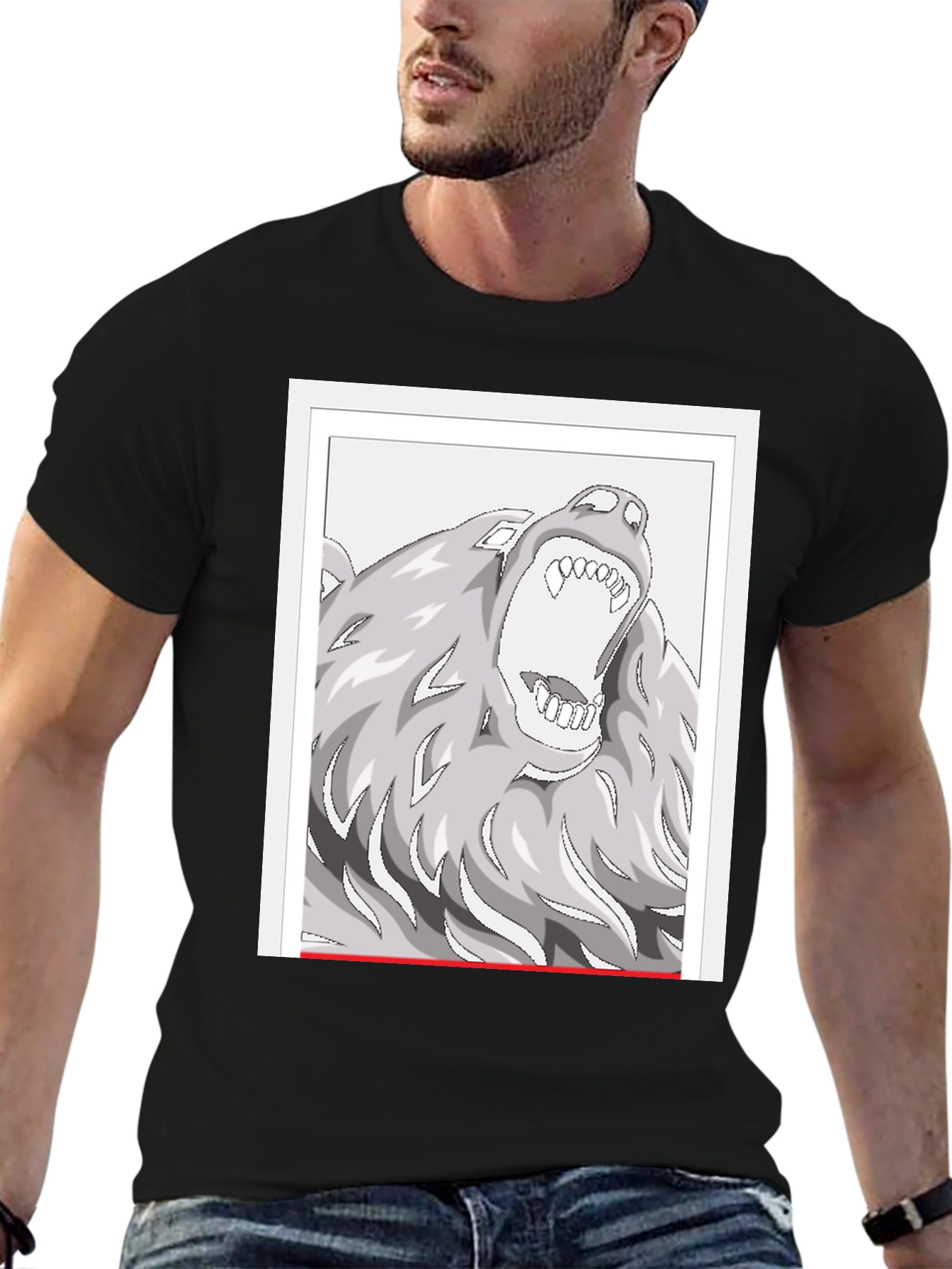 Black Wolf Graphic Tee - Black view 6