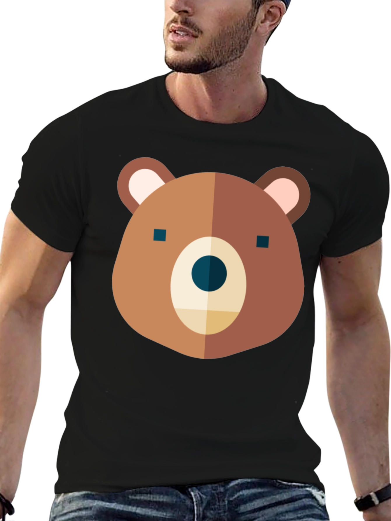 Black Bear Graphic Black T-Shirt - Soft Cotton Tee view 6