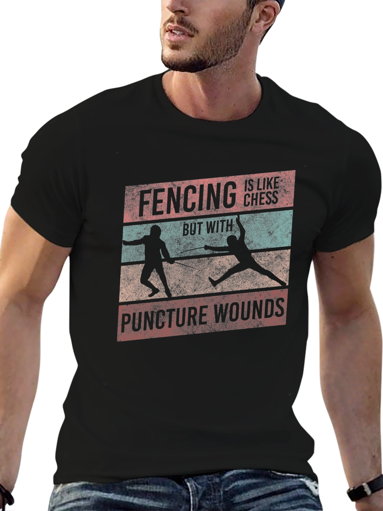 Black Fencing is Like Chess T-Shirt view 6