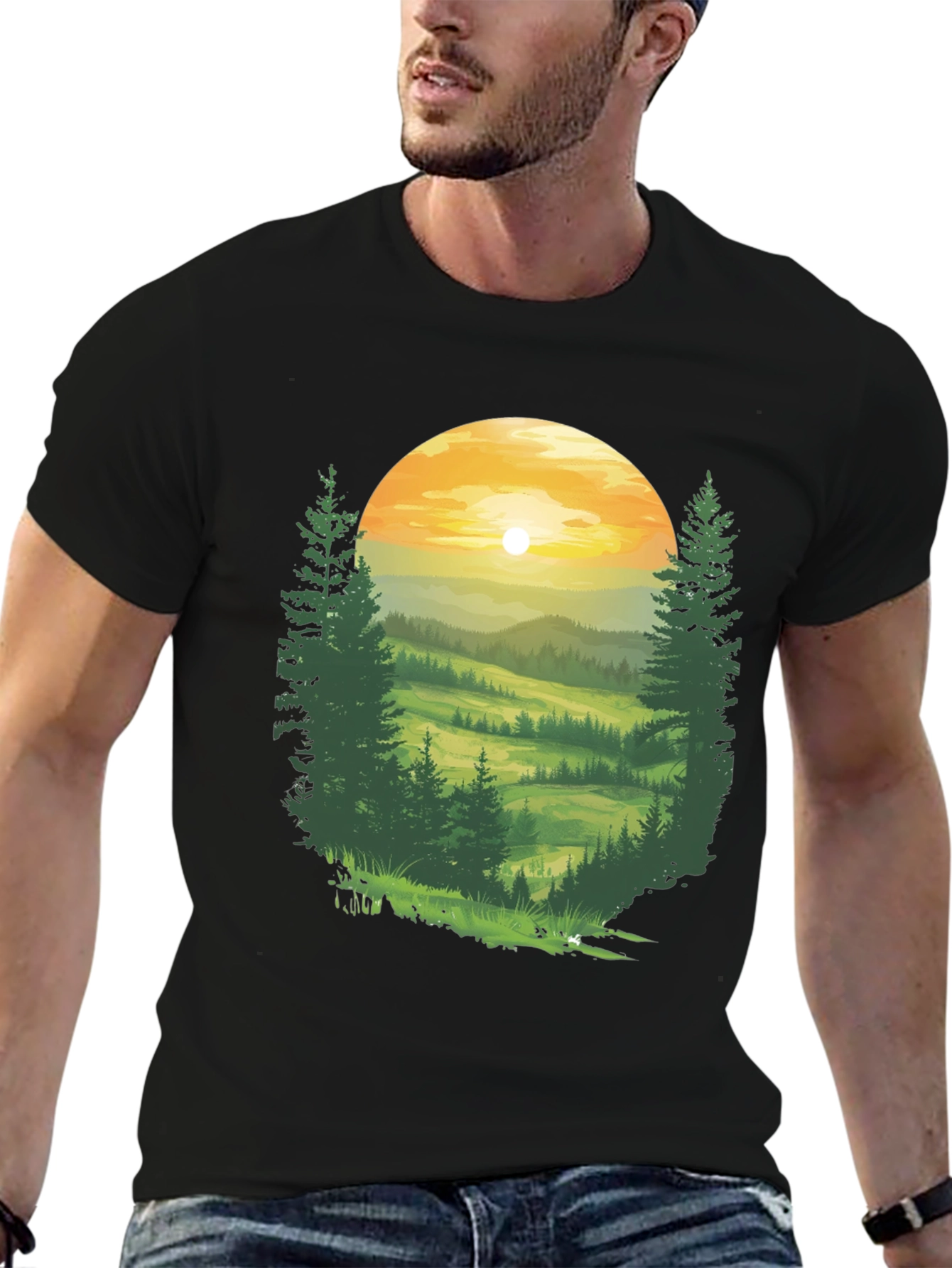 Black Nature Vista Black T-Shirt view 6
