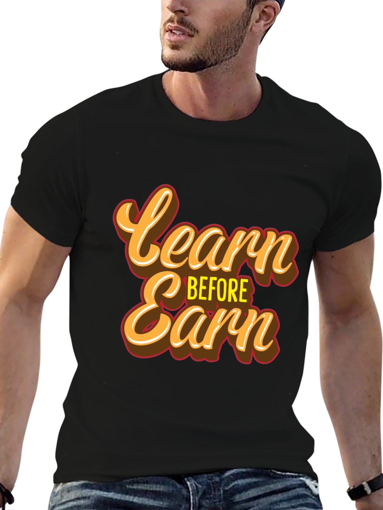Black Learn Before Earn T-Shirt view 6