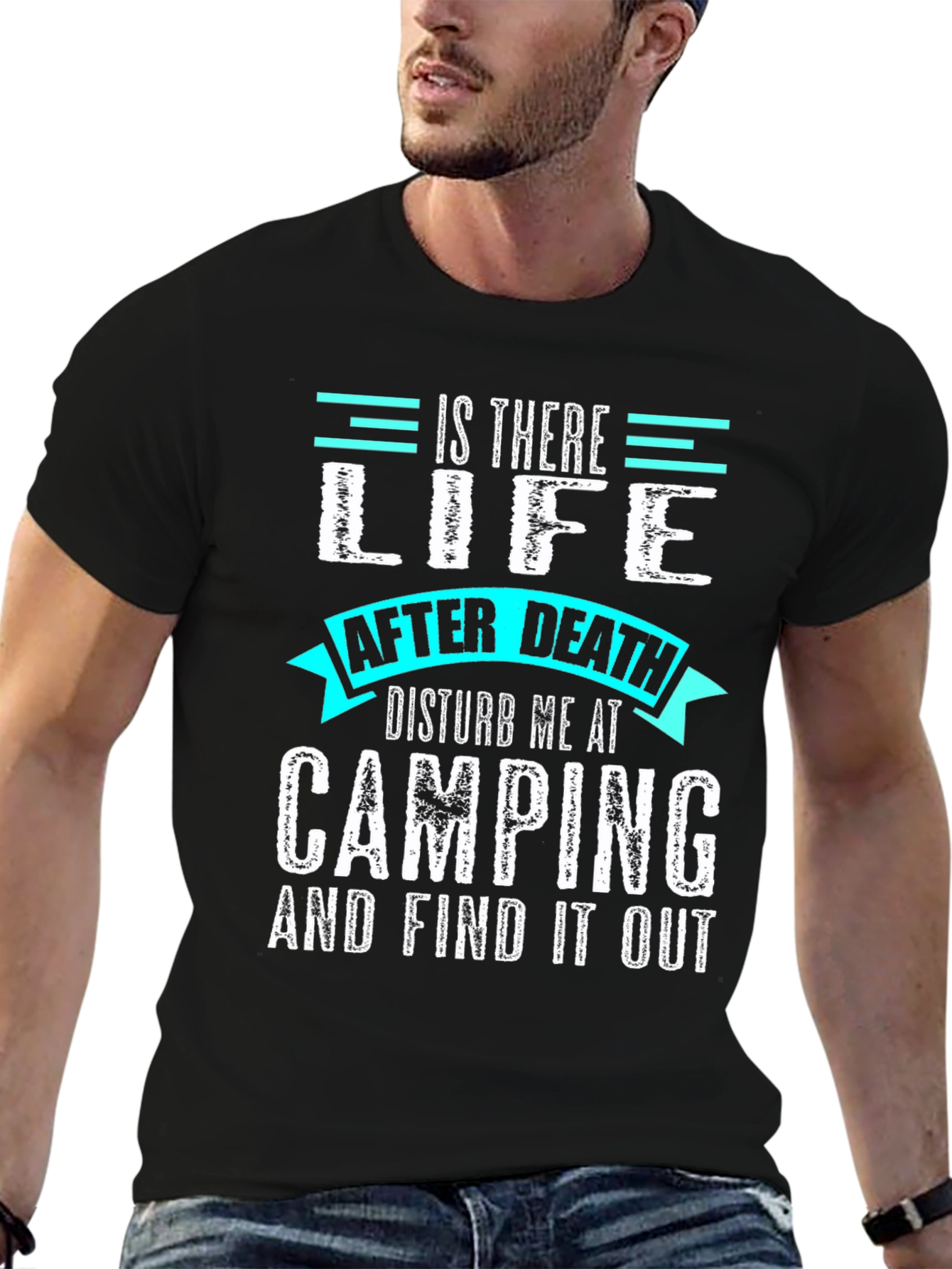 Black Camping After Death Graphic T-Shirt view 6