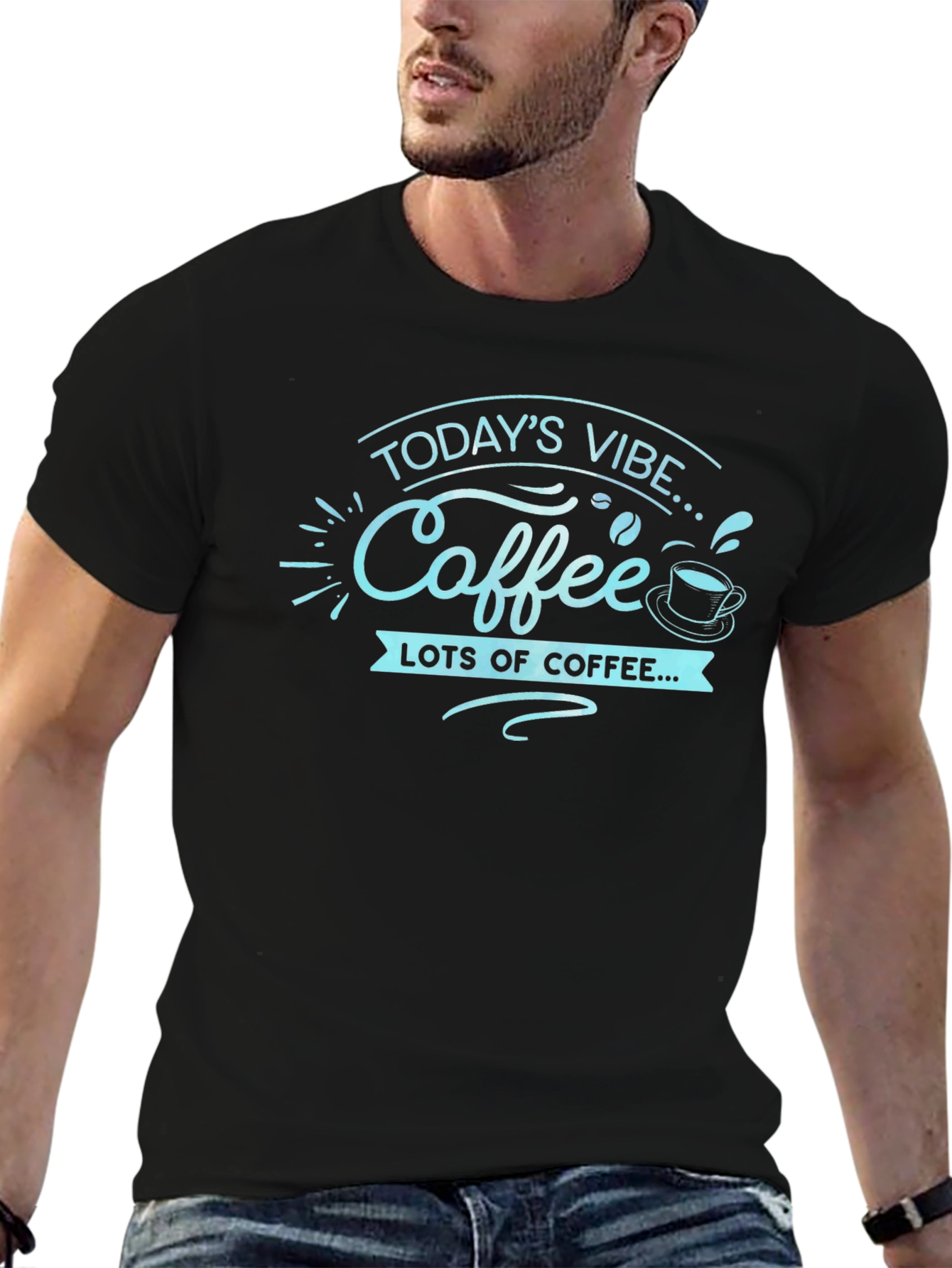 Black Today's Vibe Coffee T-Shirt - Lots of Coffee! view 6