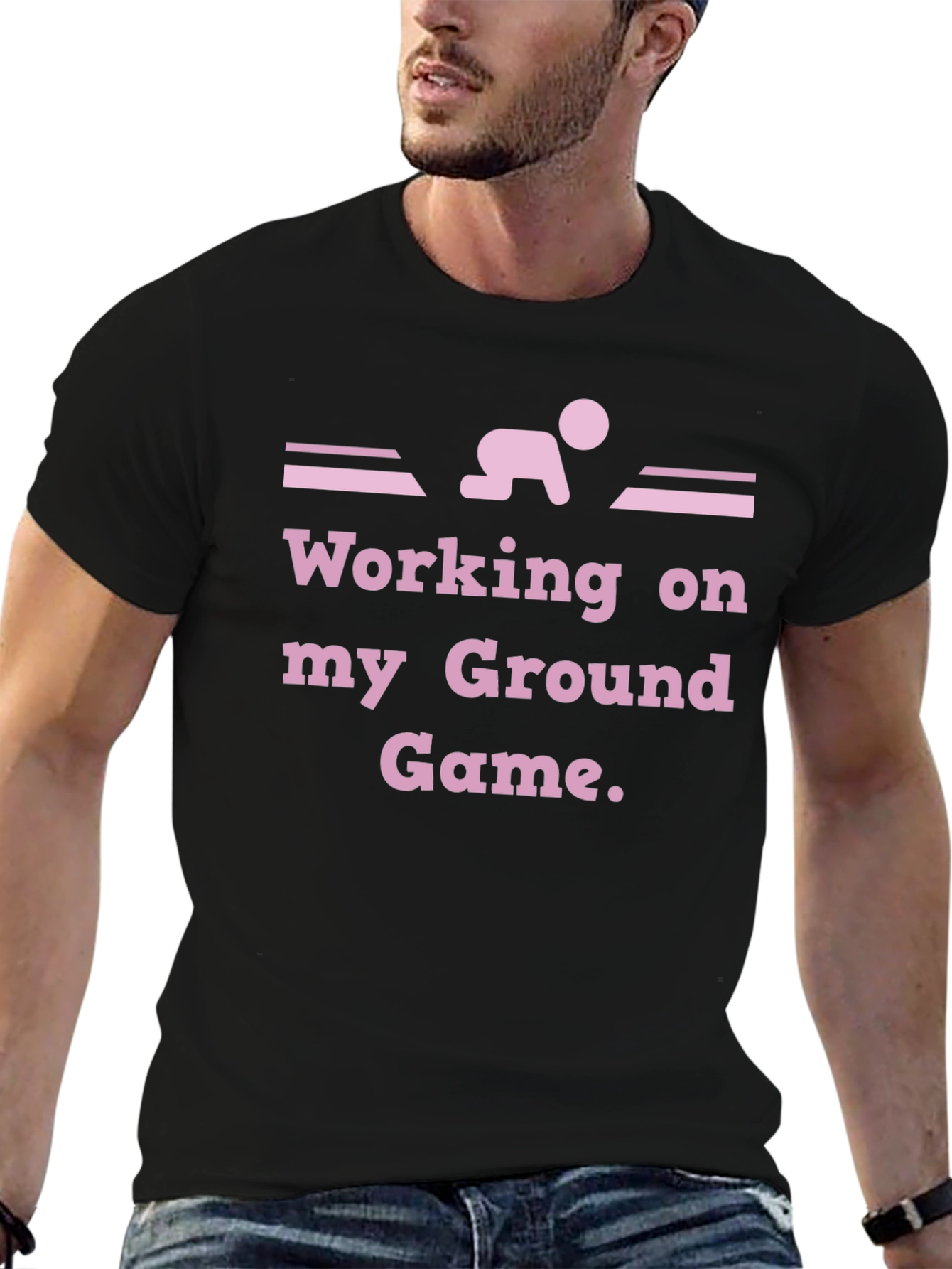 Black Working on My Ground Game T-Shirt view 6