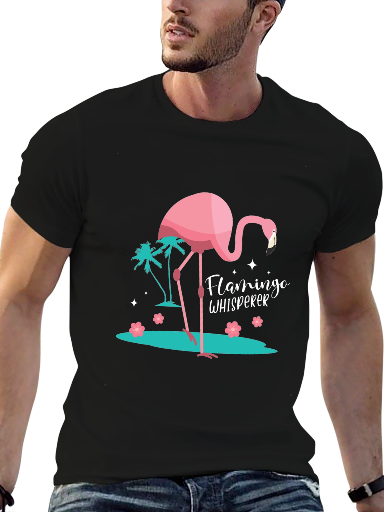 Black Flamingo Whisperer Black Graphic Tee view 6