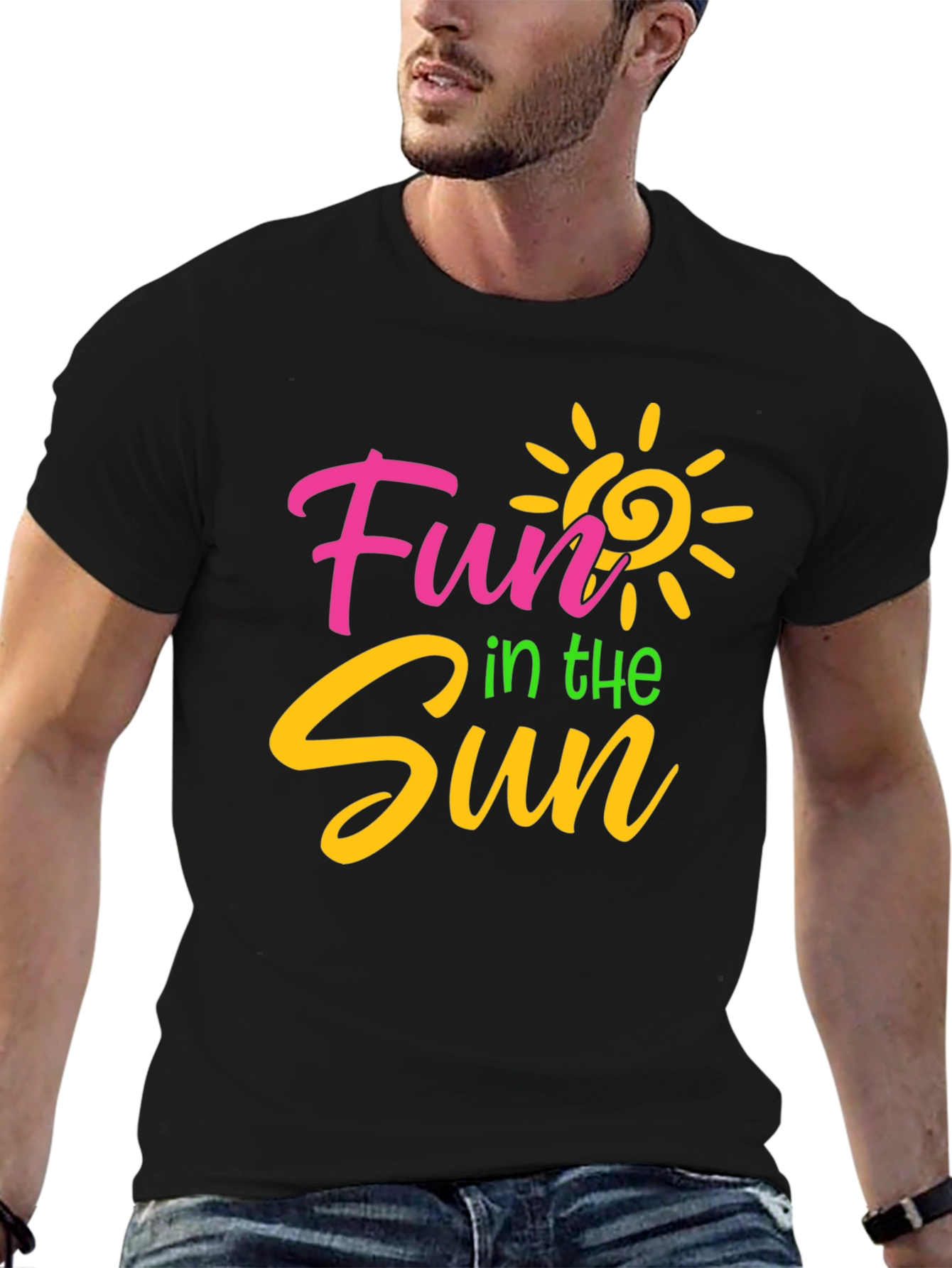Black Fun in the Sun Graphic Tee - Black Cotton Blend view 6