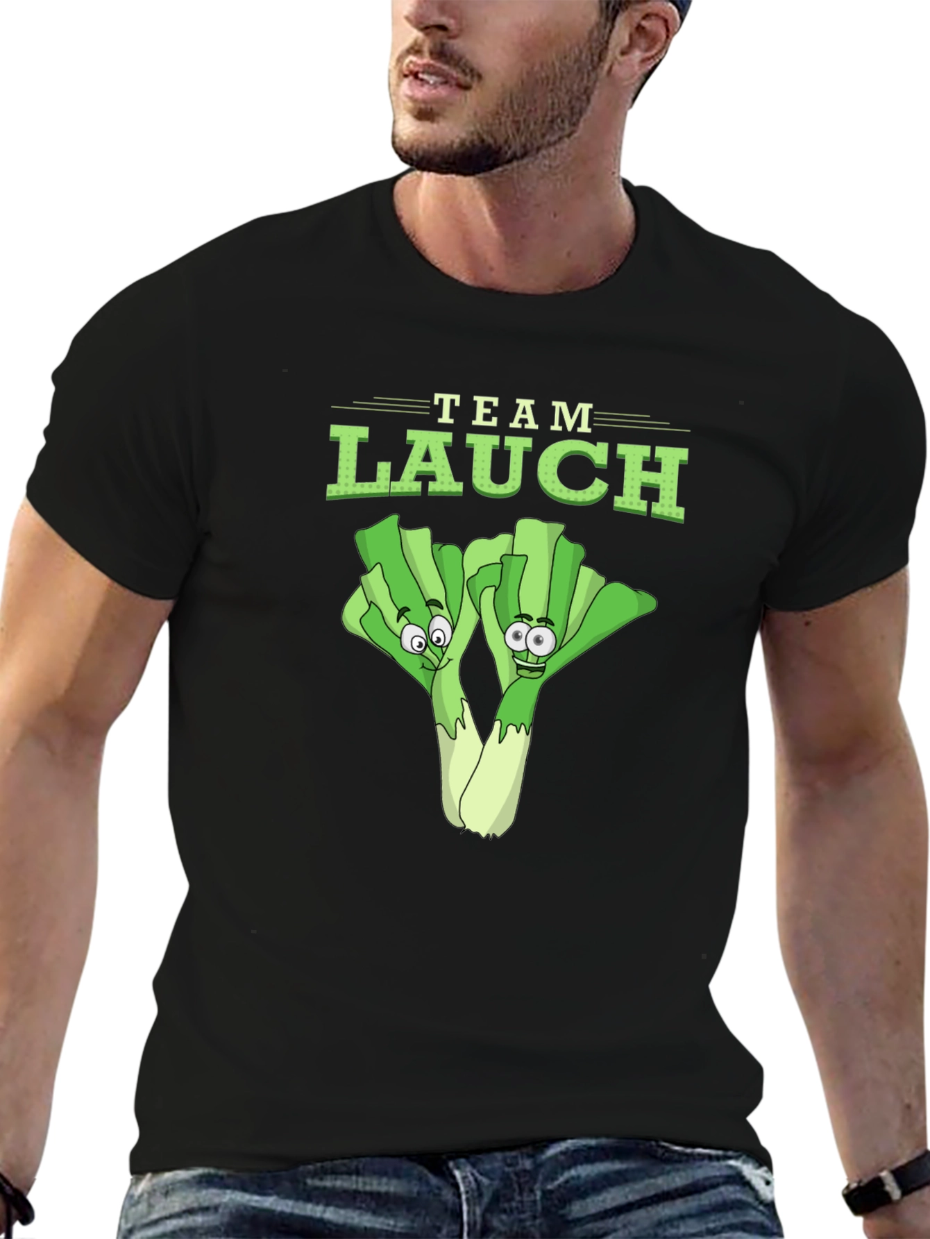 Team Lauch Funny Leek Cartoon Graphic T-Shirt - 6