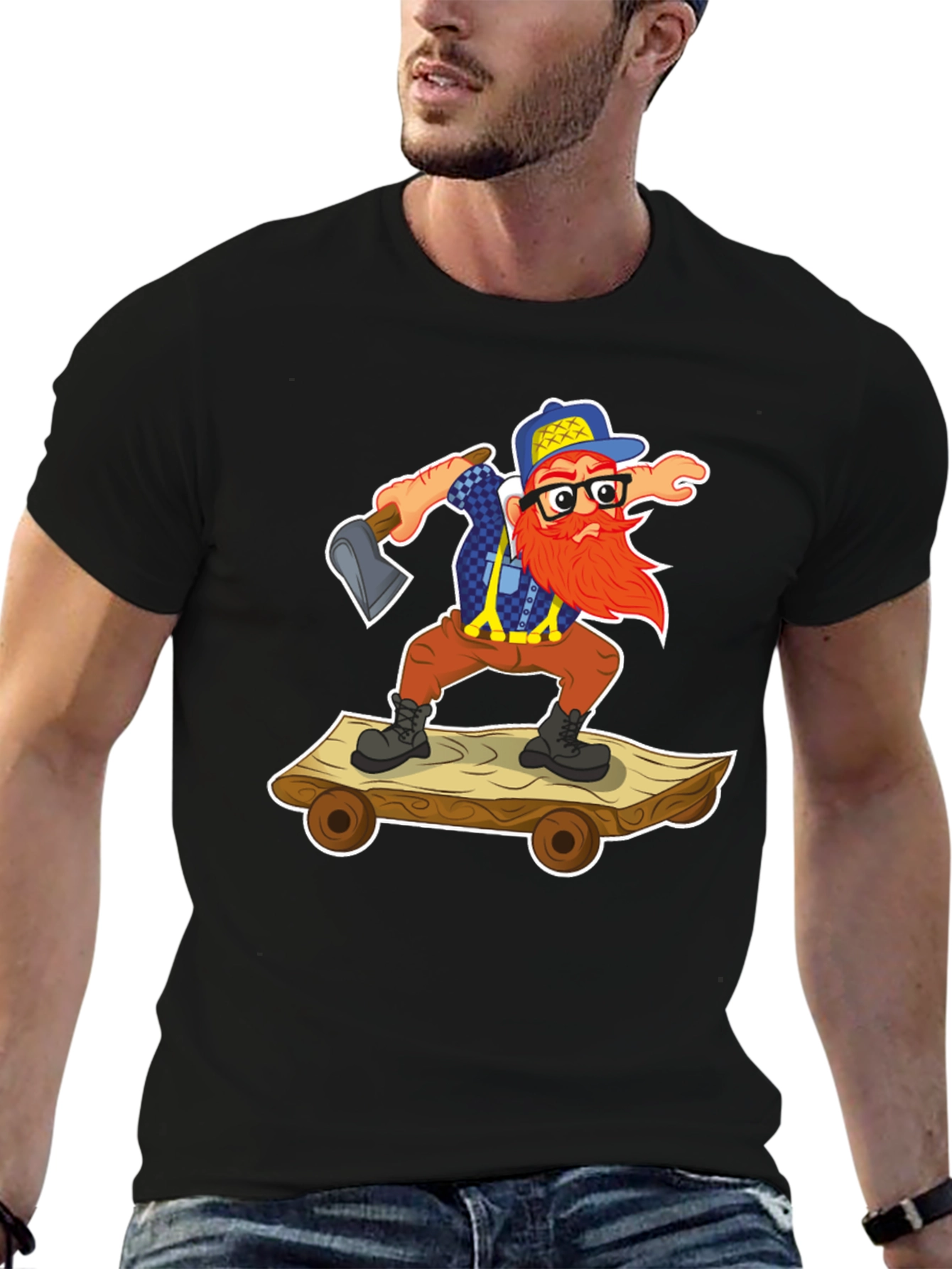 Black Lumberjack Skateboard T-Shirt view 6