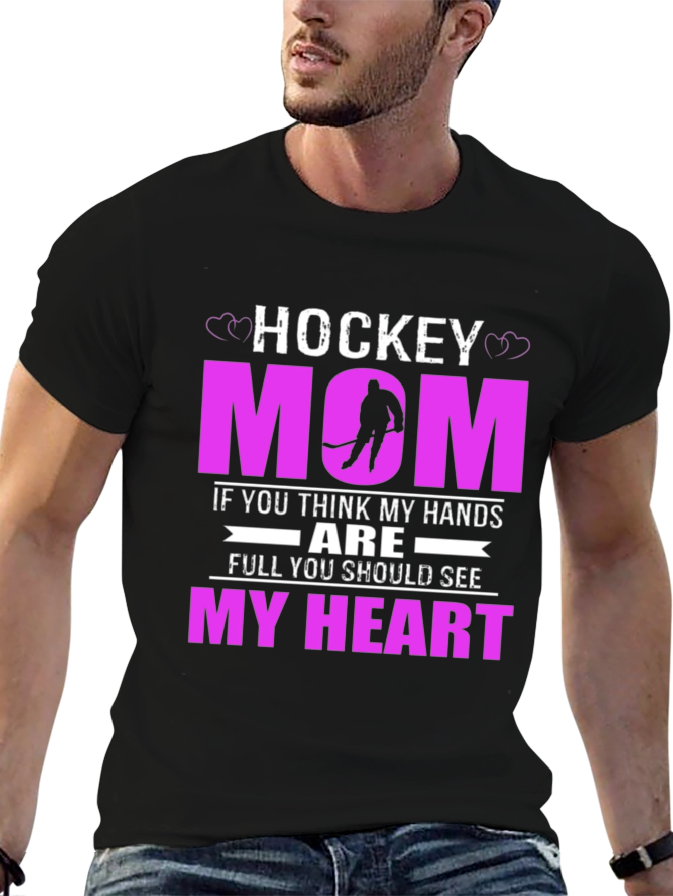 Black Hockey Mom T-Shirt - Show Your Pride! view 6