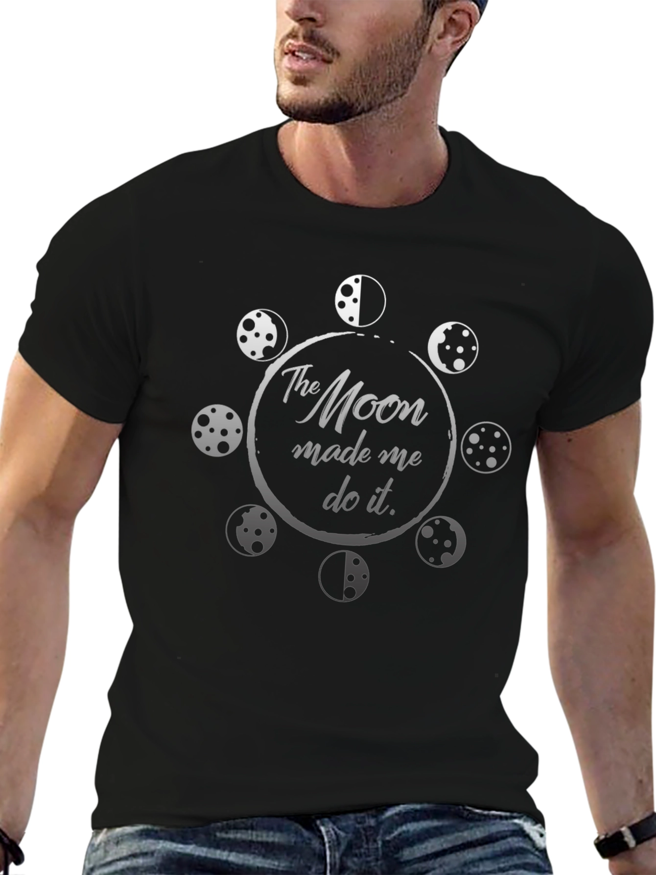 Black Moon Made Me Do It Graphic T-Shirt - Black view 6
