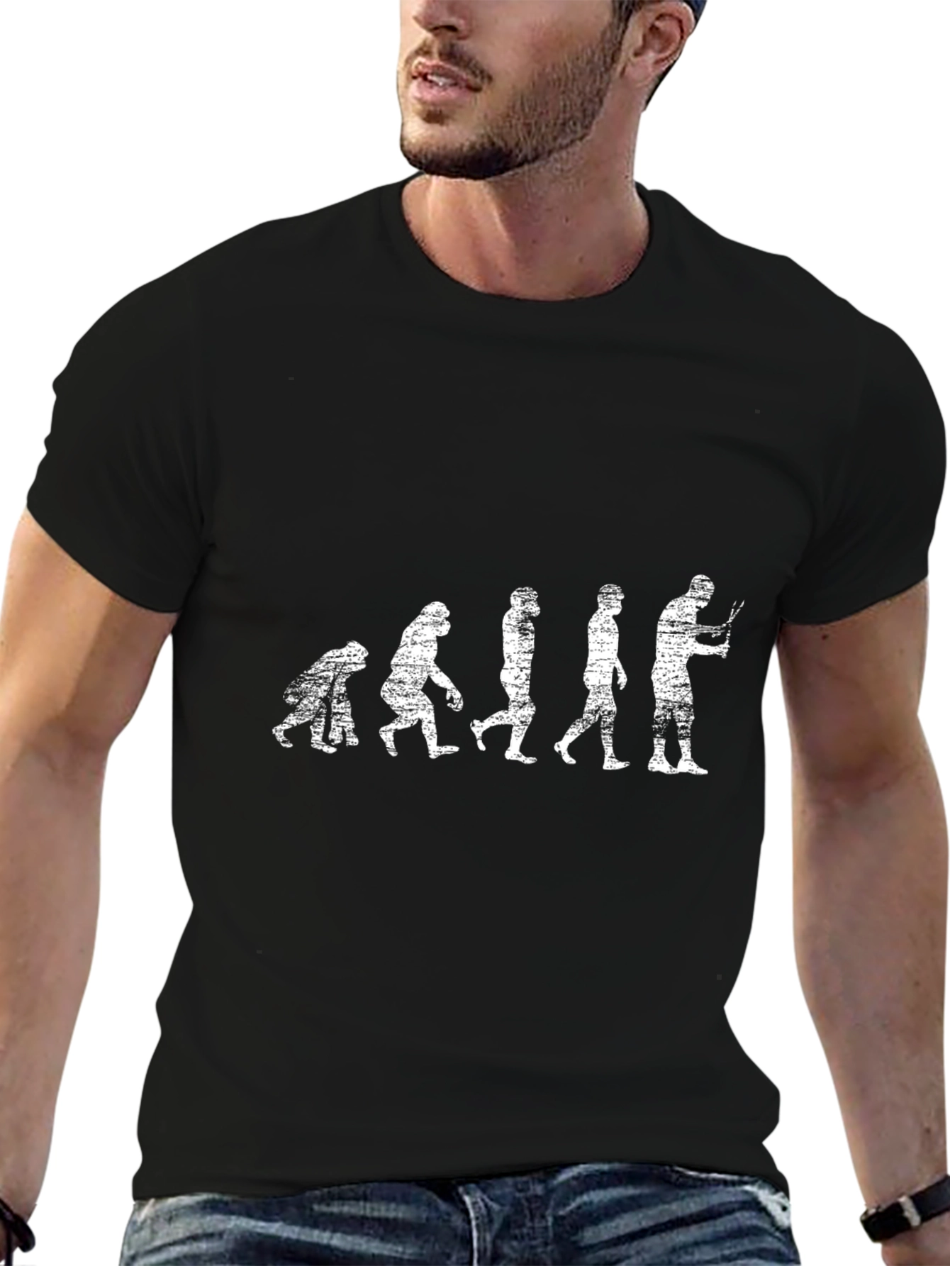 Black Evolution of Fly Fishing T-Shirt view 6