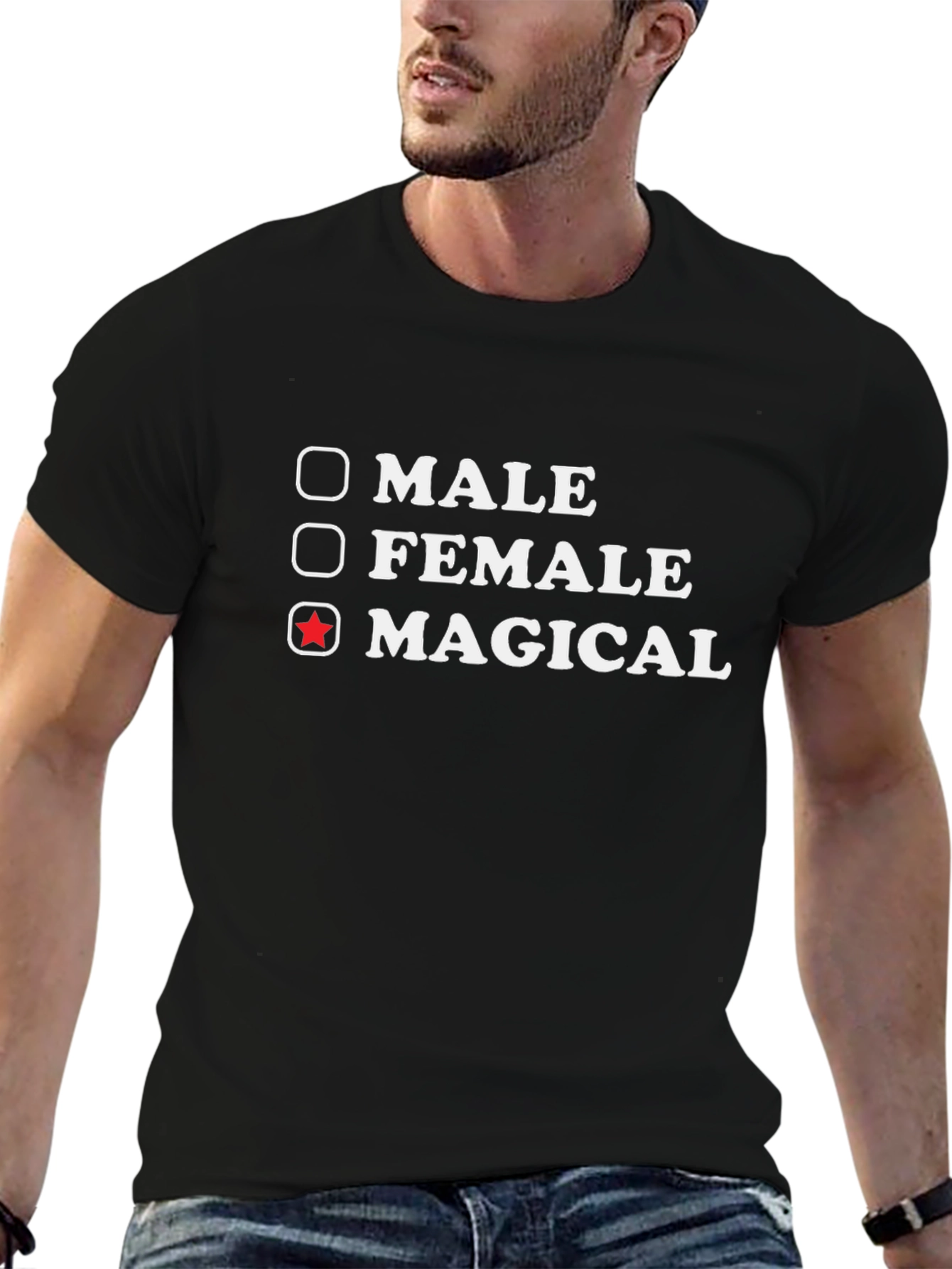 Black Magical T-Shirt - Novelty Graphic Tee view 6
