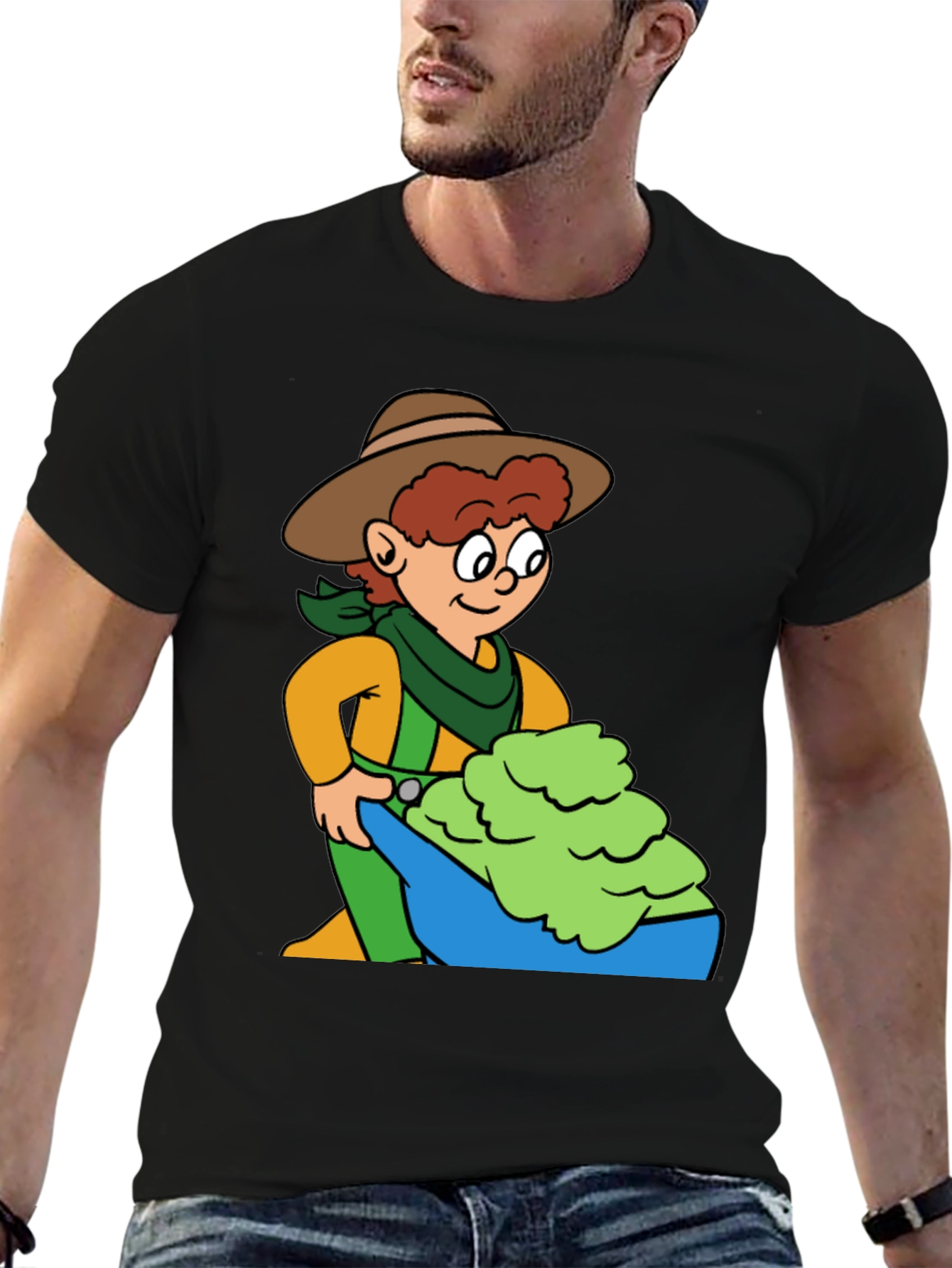 Black Cartoon Rancher Graphic Tee view 6