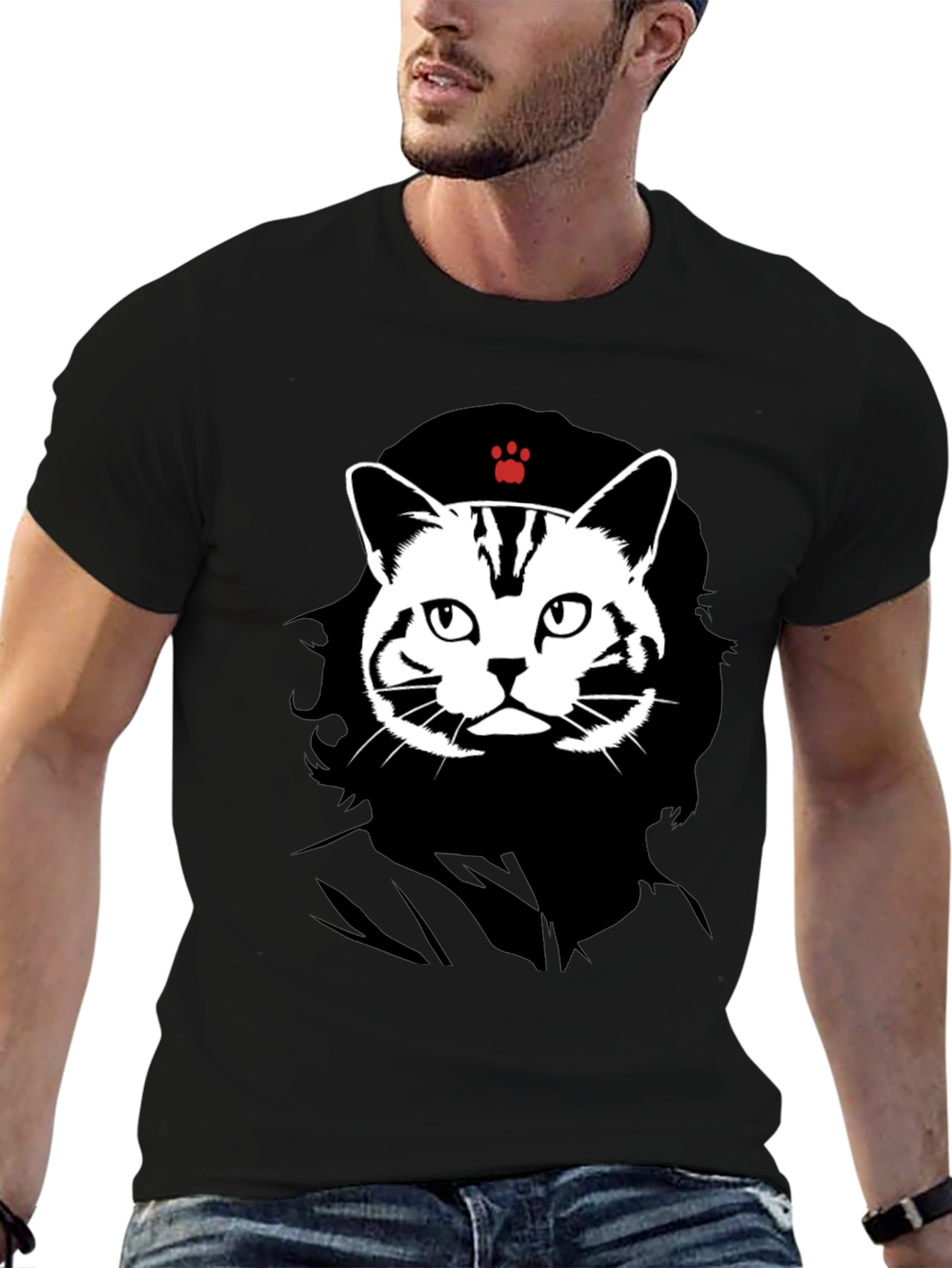 Black Cat Guevara Graphic T-Shirt view 6