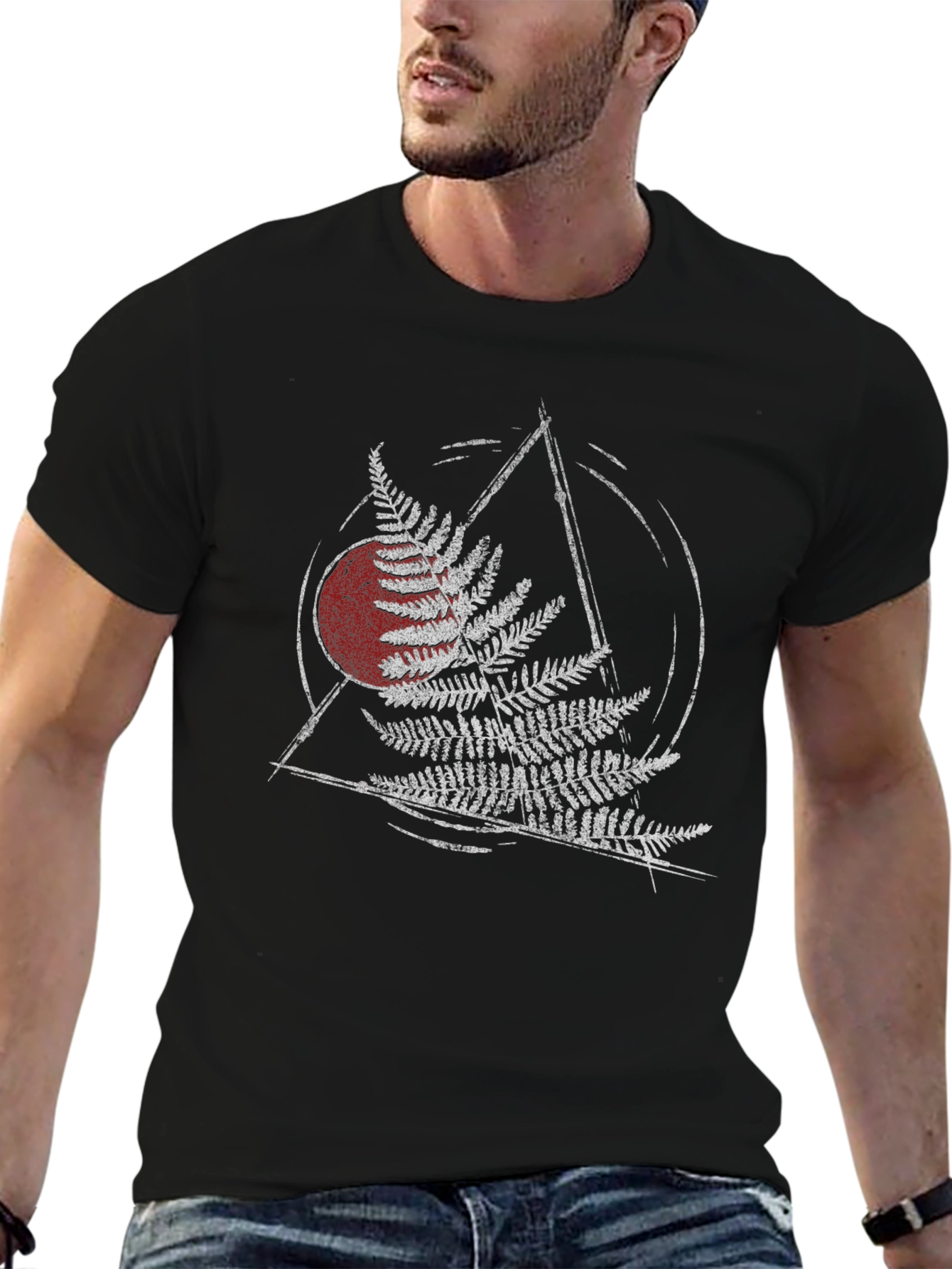 Black Fern Graphic Tee - Modern Botanical Design view 6