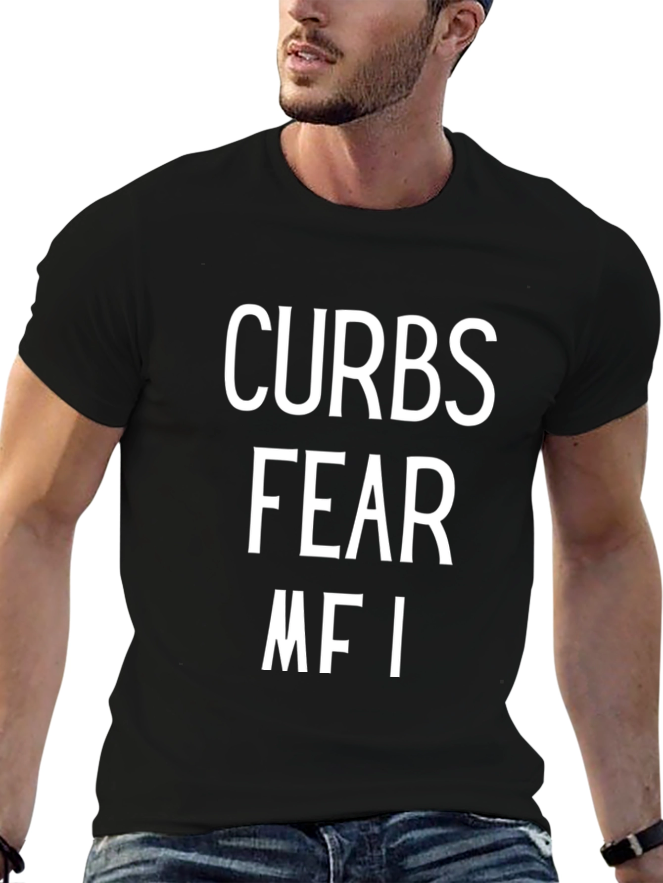 Black Curbs Fear MFI Graphic Tee - Black Cotton T-Shirt view 6