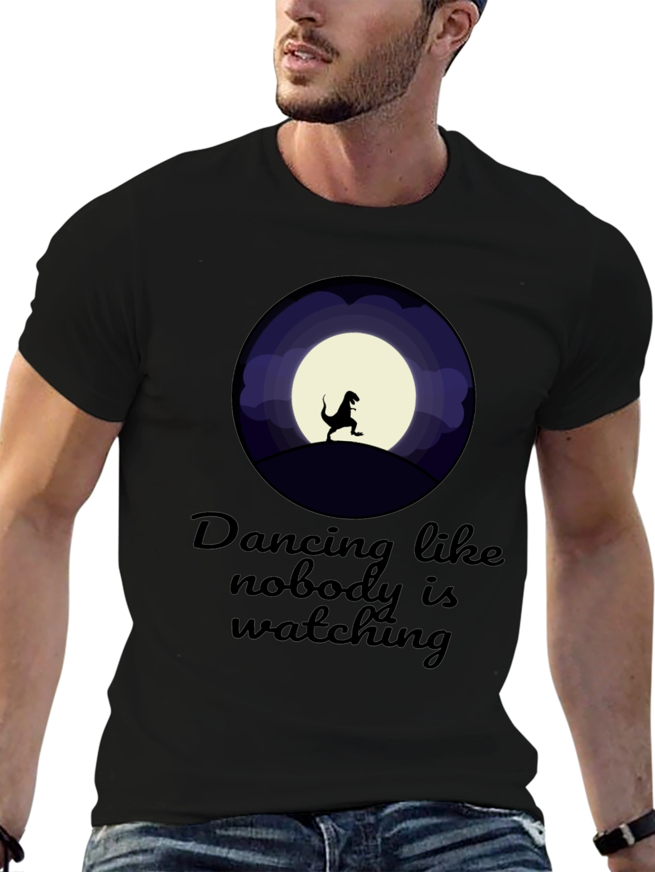 Black Dancing Dinosaur T-Shirt view 6